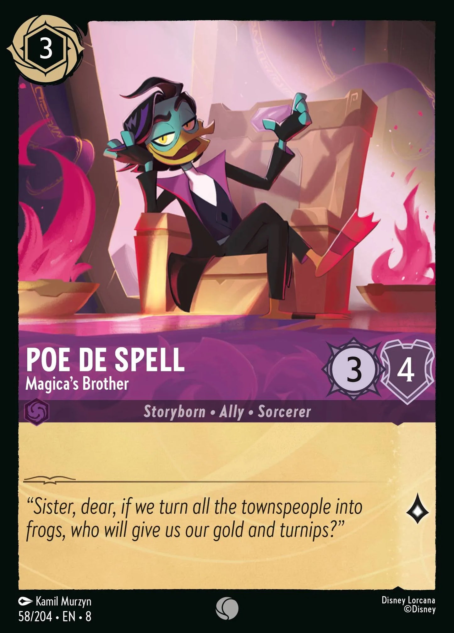 Poe De Spell - Magica's Brother | Reign of Jafar #58 (Near Mint) | Disney Lorcana Single Australia (Near Mint)