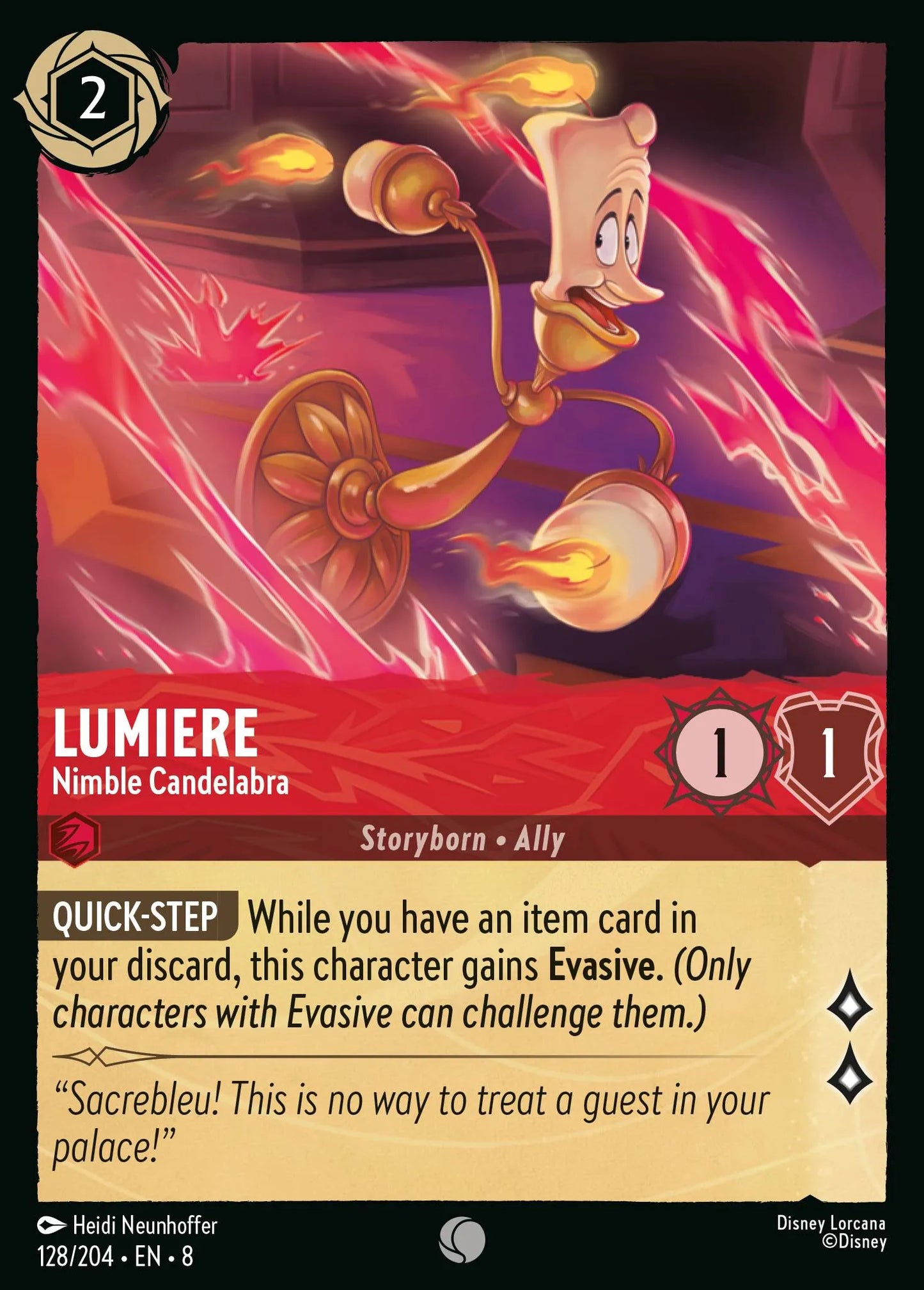 Lumiere - Nimble Candelabra | Reign of Jafar #128 (Near Mint) | Disney Lorcana Single Australia (Near Mint)