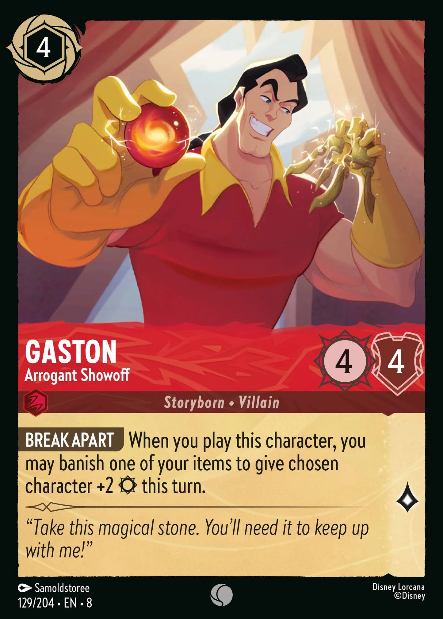 Gaston - Arrogant Showoff | Reign of Jafar #129 (Near Mint) | Disney Lorcana Single Australia (Near Mint)
