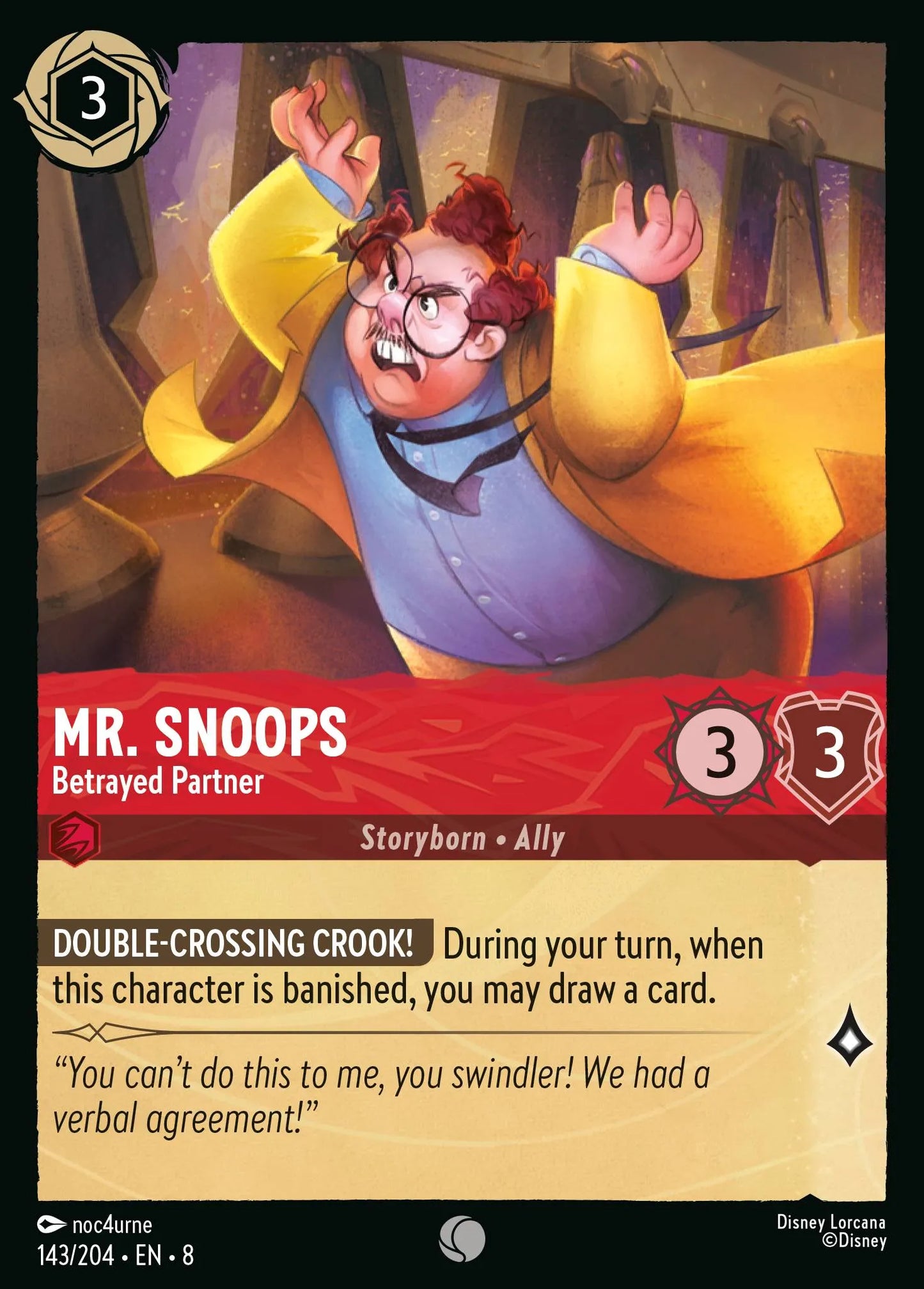 Mr. Snoops - Betrayed Partner | Reign of Jafar #143 (Near Mint) | Disney Lorcana Single Australia (Near Mint)