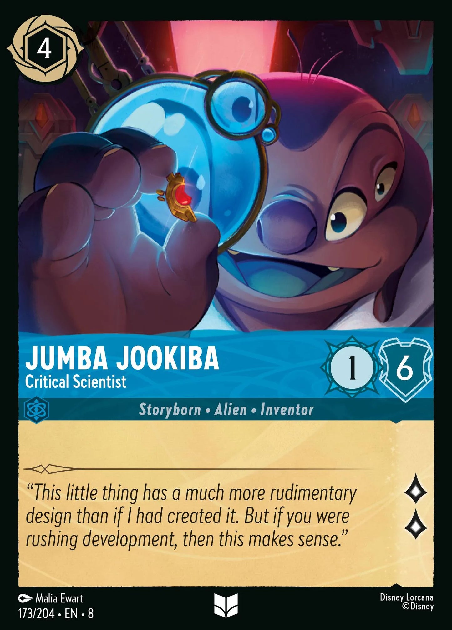 Jumba Jookiba - Critical Scientist | Reign of Jafar #173 (Near Mint) | Disney Lorcana Single Australia (Near Mint)