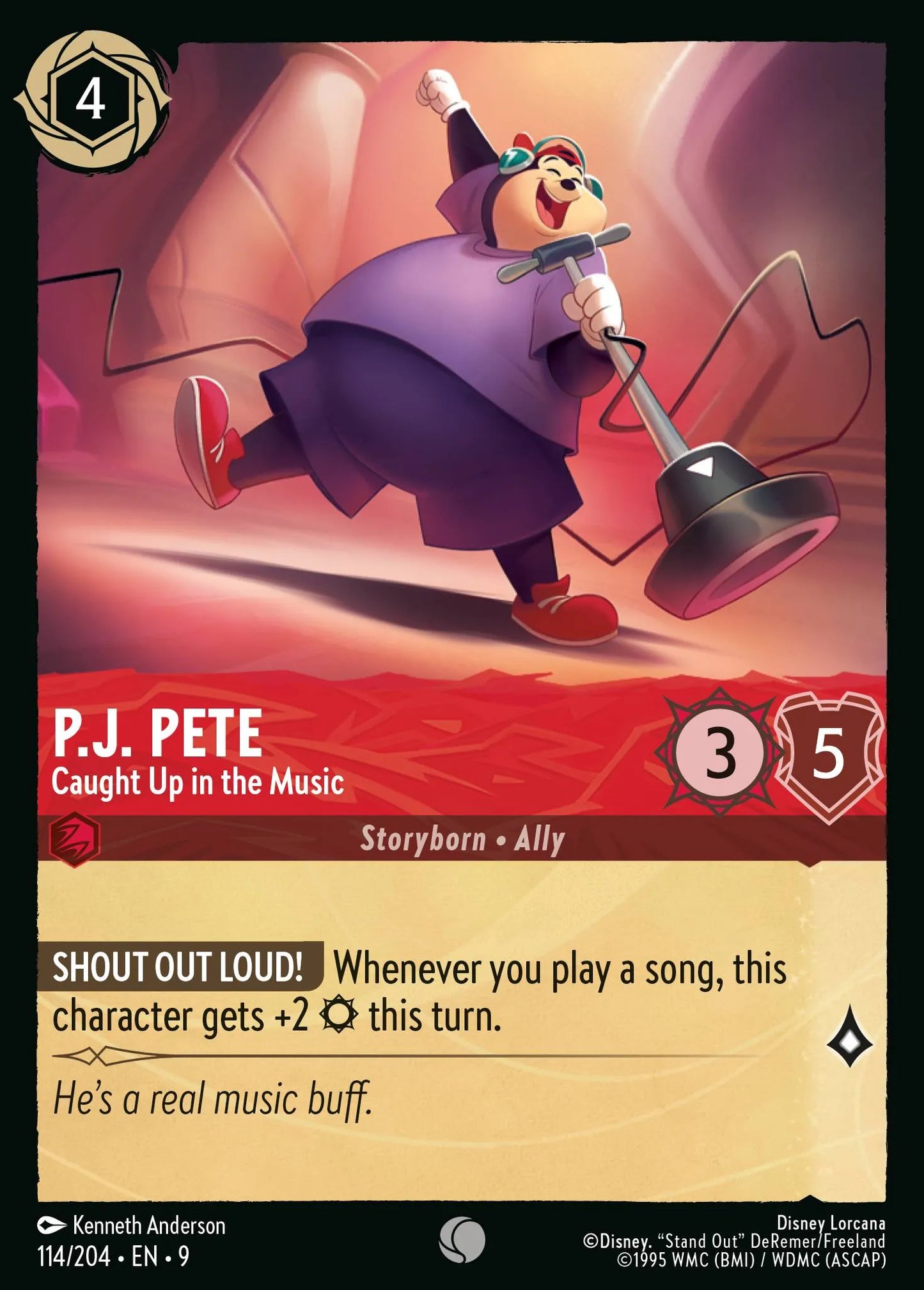 P.J. Pete - Caught Up in the Music | Fabled #114 (Near Mint Foil) | Disney Lorcana Single Australia (Near Mint)