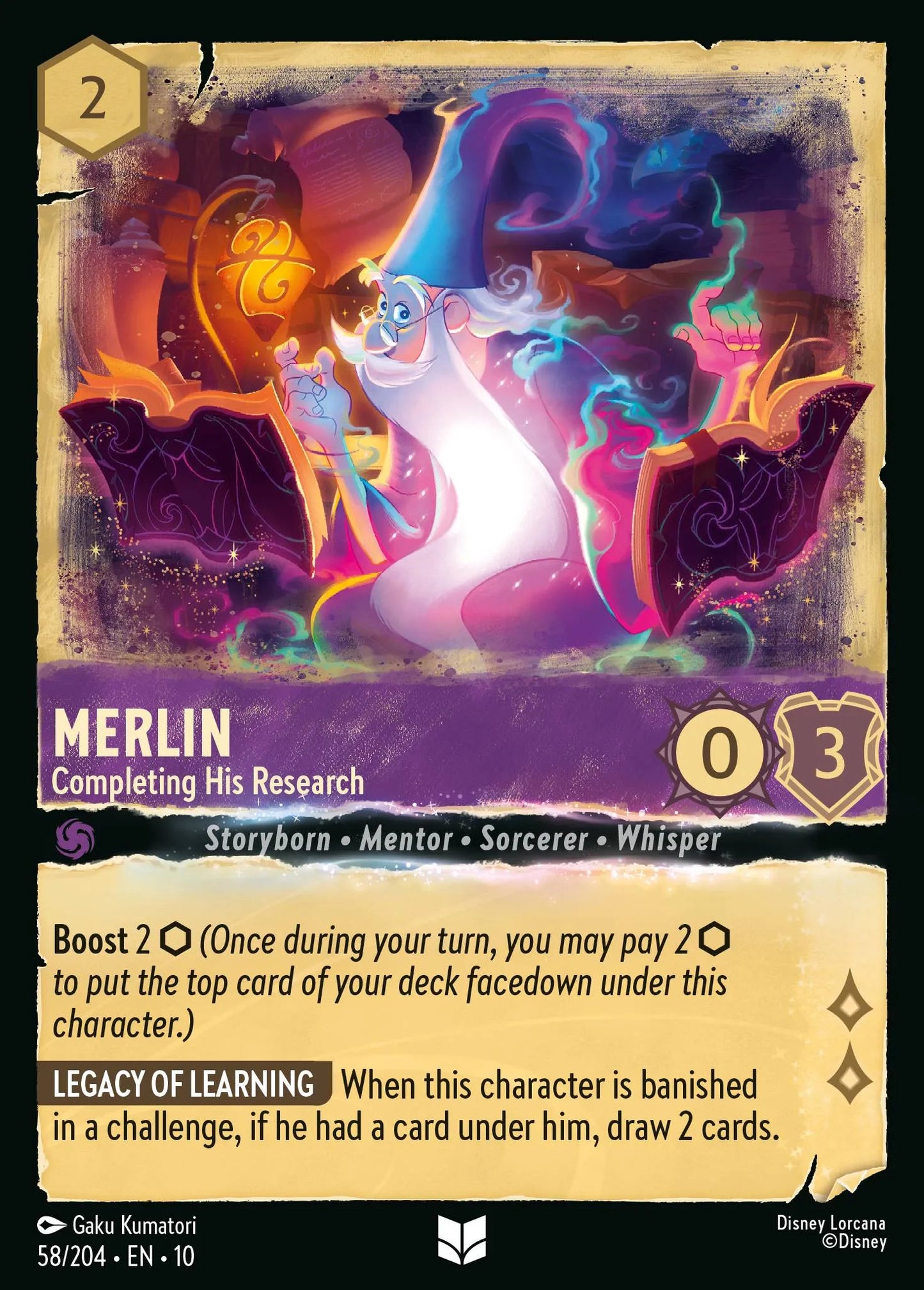 Merlin - Completing His Research | Whispers in the Well #58 (Near Mint) | Disney Lorcana Single Australia (Near Mint)