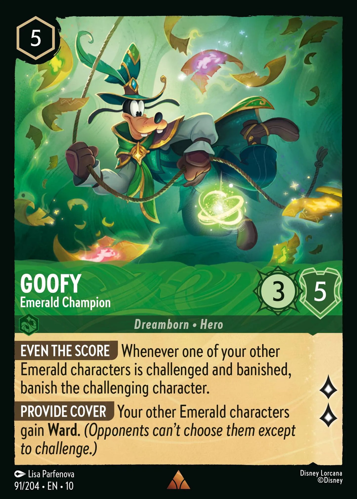 Goofy - Emerald Champion | Whispers in the Well #91 (Near Mint Foil) | Disney Lorcana Single Australia (Near Mint)