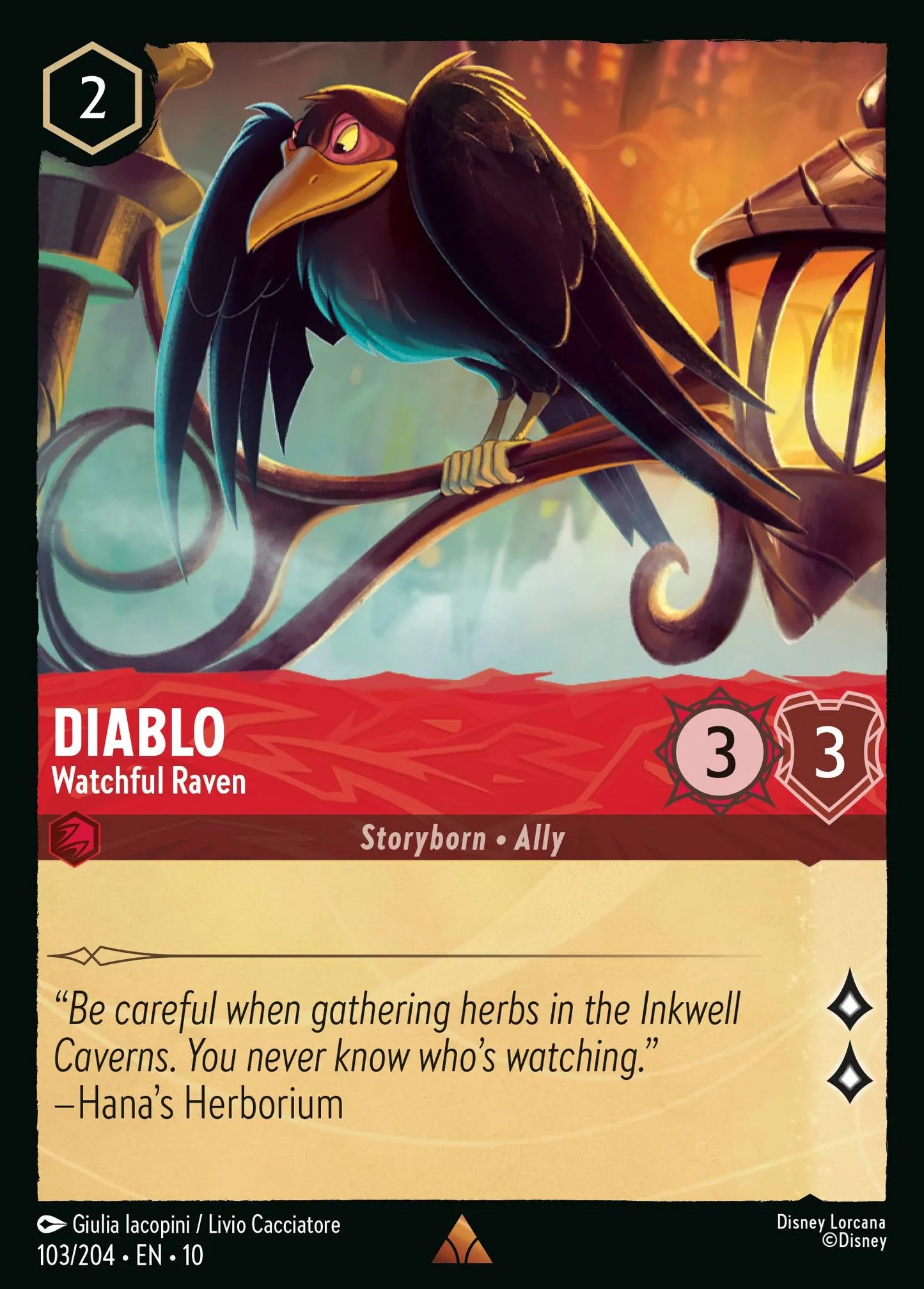 Diablo - Watchful Raven | Whispers in the Well #103 (Near Mint Foil) | Disney Lorcana Single Australia (Near Mint)