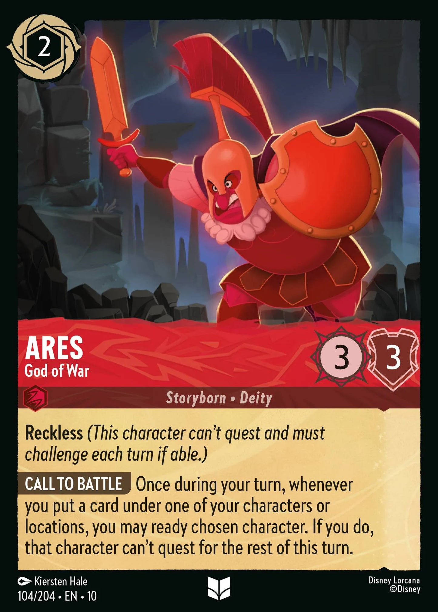 Ares - God of War | Whispers in the Well #104 (Near Mint Foil) | Disney Lorcana Single Australia (Near Mint)