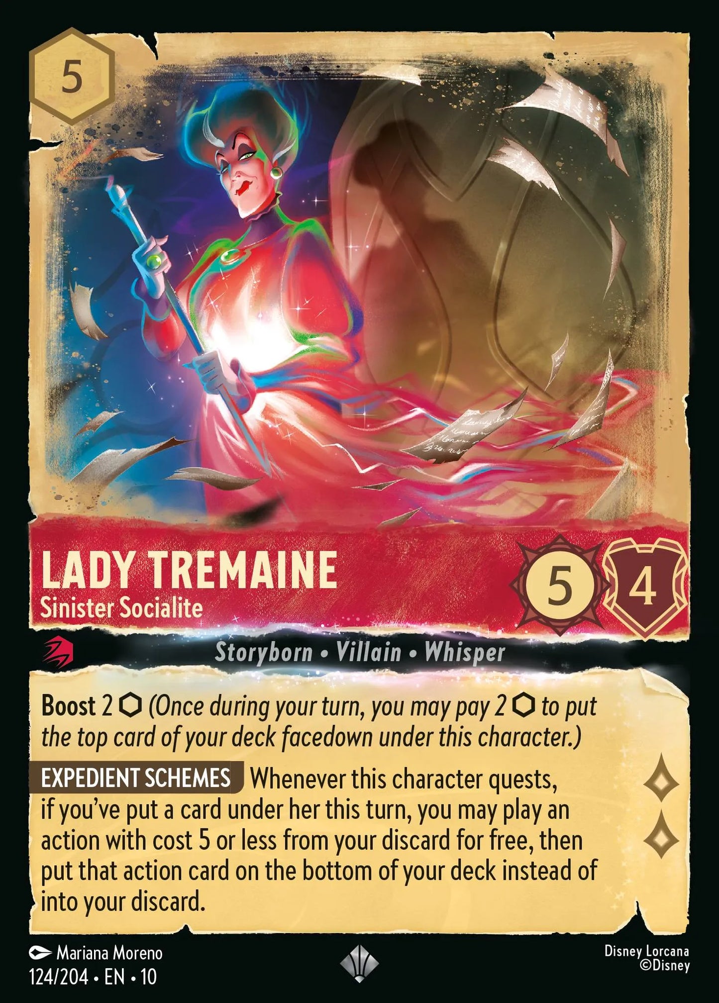 Lady Tremaine - Sinister Socialite | Whispers in the Well #124 (Near Mint Foil) | Disney Lorcana Single Australia (Near Mint)