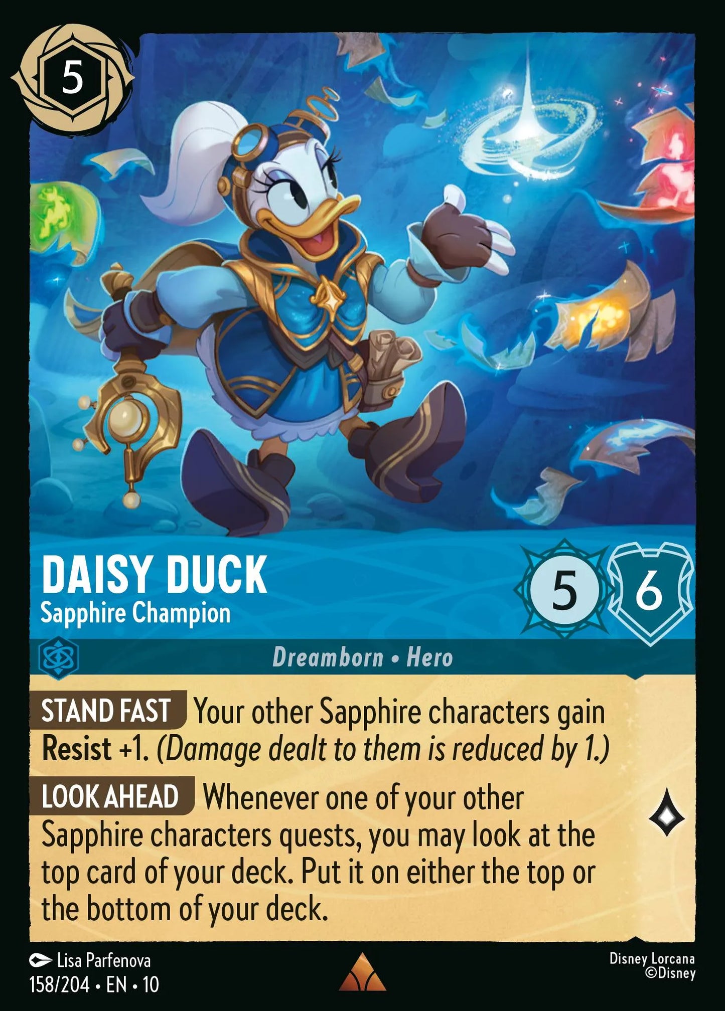 Daisy Duck - Sapphire Champion | Whispers in the Well #158 (Near Mint Foil) | Disney Lorcana Single Australia (Near Mint)