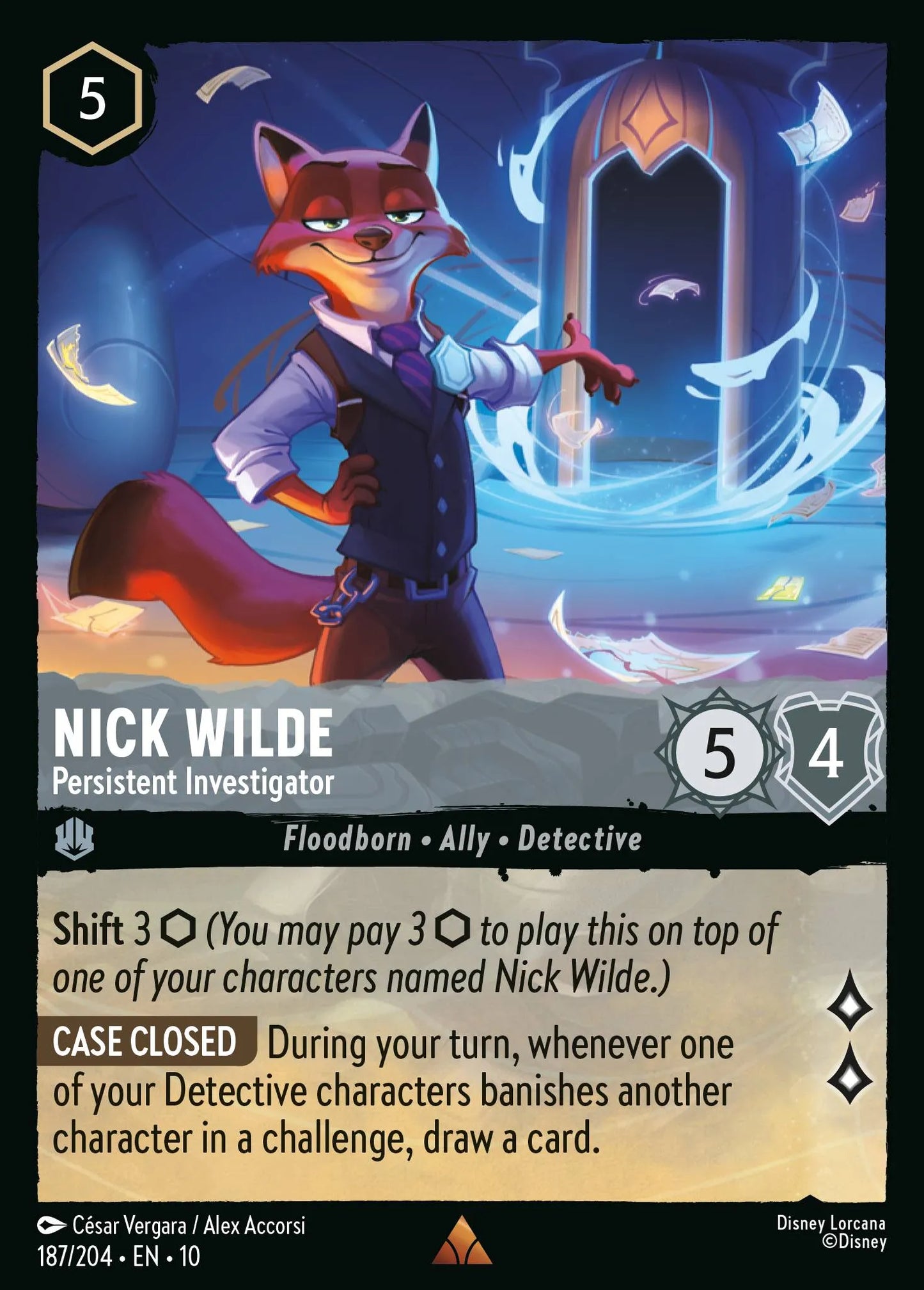 Nick Wilde - Persistent Investigator | Whispers in the Well #187 (Near Mint) | Disney Lorcana Single Australia (Near Mint)