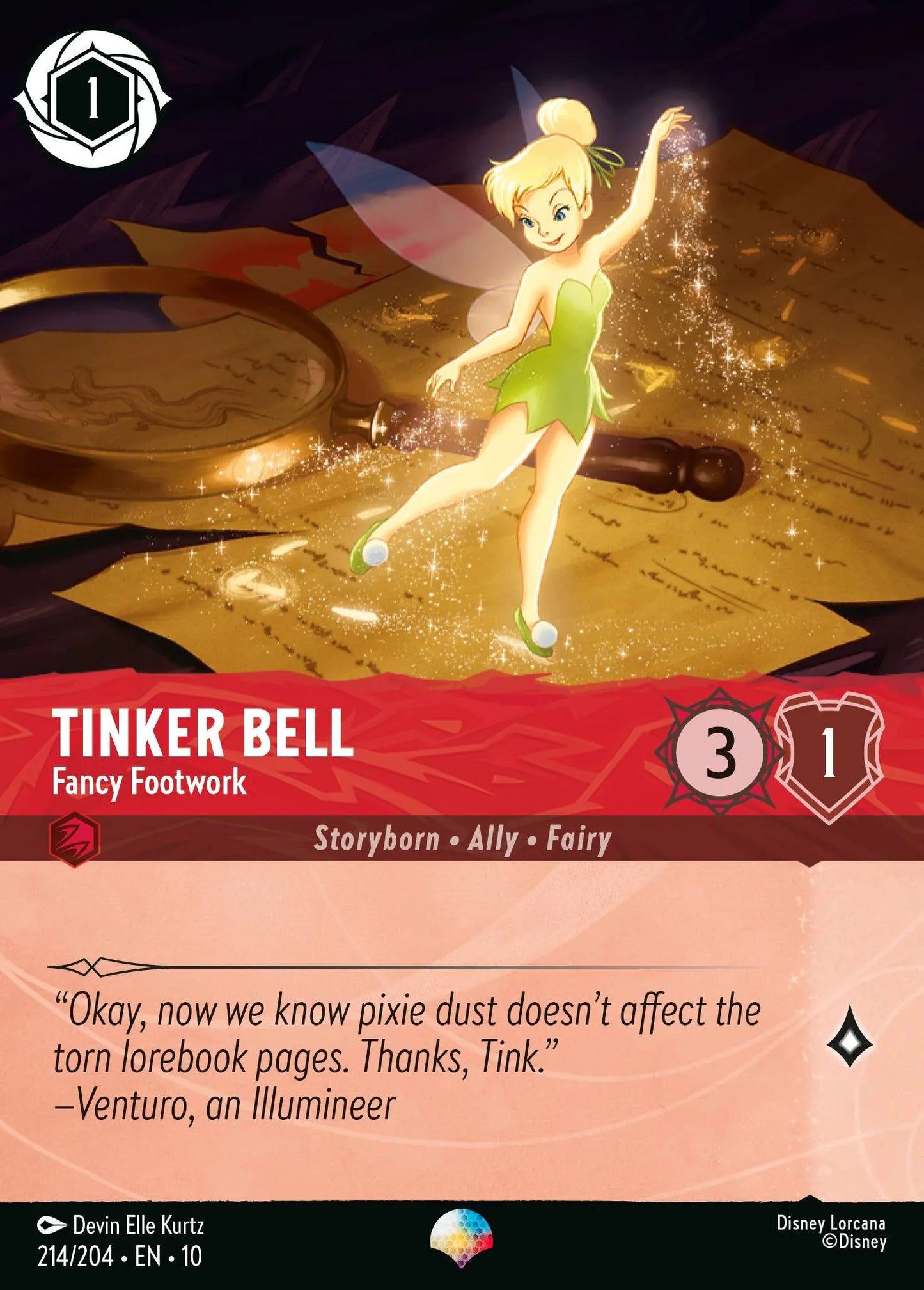 Tinker Bell - Fancy Footwork | Whispers in the Well #214 (Near Mint) | Disney Lorcana Single Australia (Near Mint)