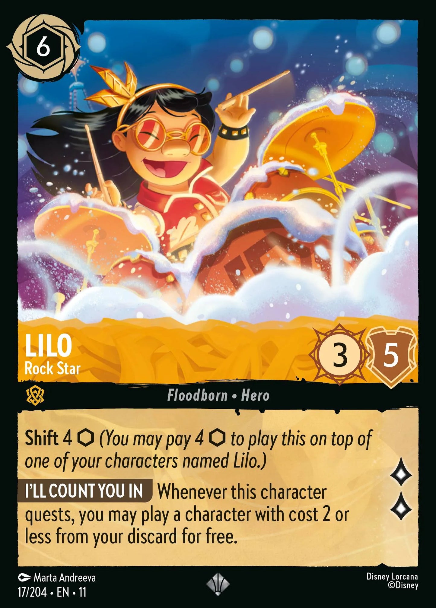 Lilo - Rock Star | Winterspell #17 (Near Mint Foil) | Disney Lorcana Single Australia (Near Mint)