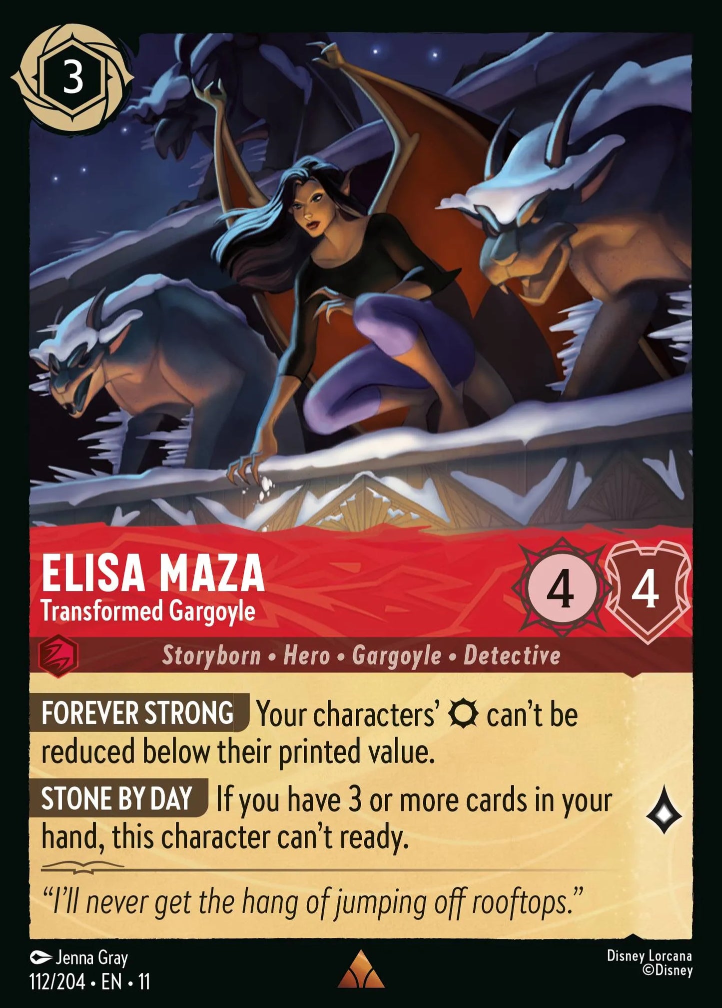 Elisa Maza - Transformed Gargoyle | Winterspell #112 (Near Mint Foil) | Disney Lorcana Single Australia (Near Mint)