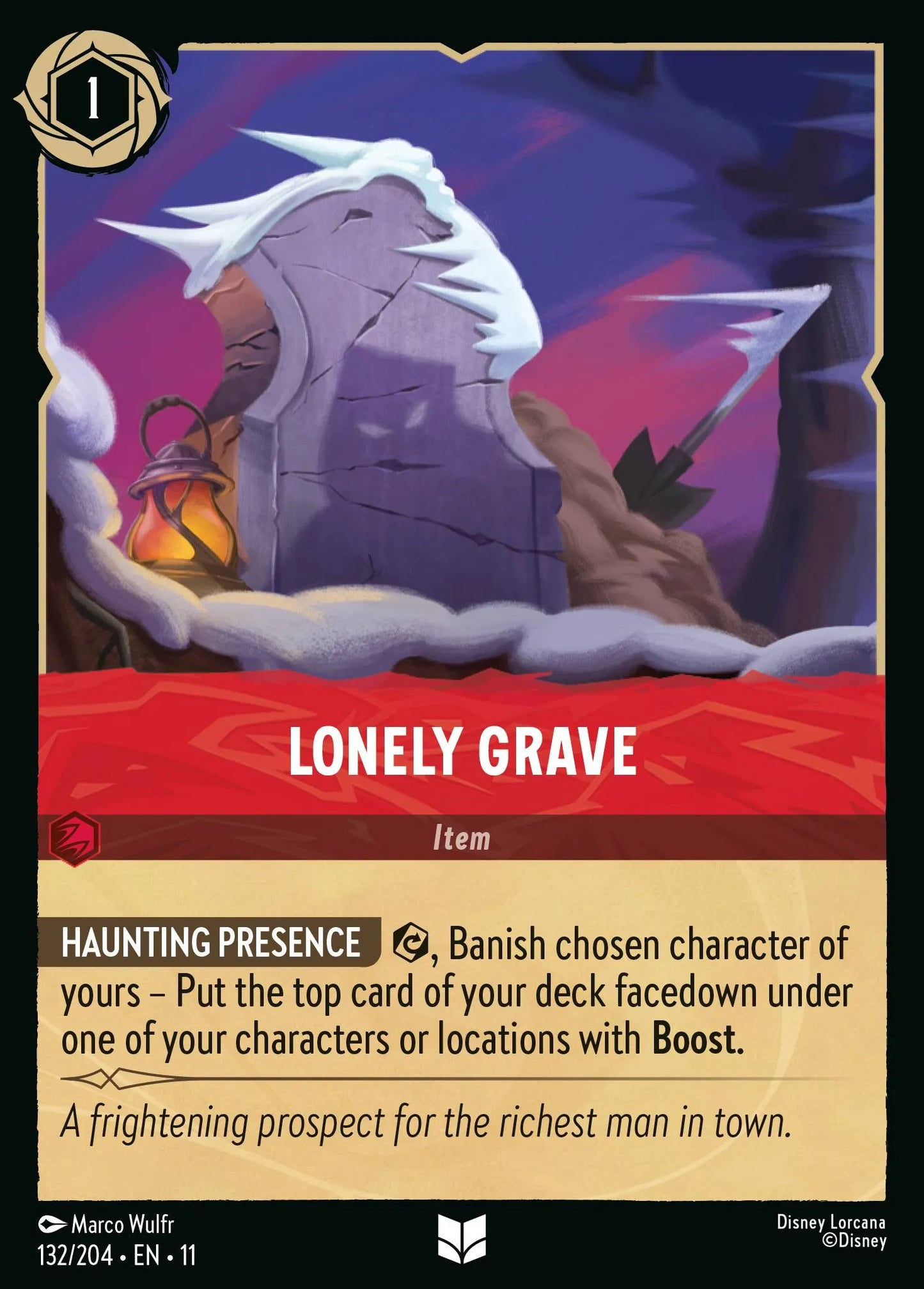 Lonely Grave | Winterspell #132 (Near Mint) | Disney Lorcana Single Australia (Near Mint)
