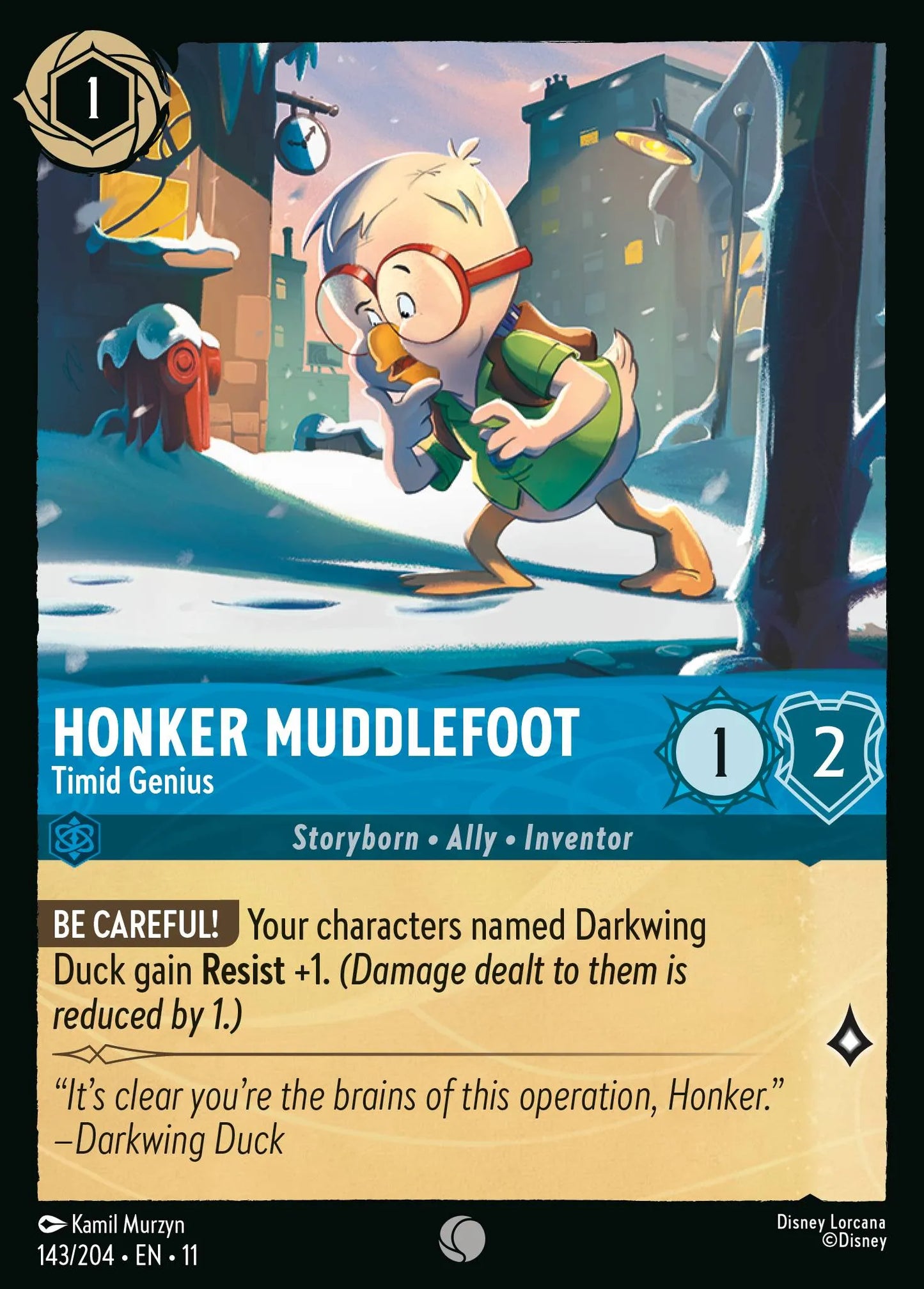 Honker Muddlefoot - Timid Genius | Winterspell #143 (Near Mint) | Disney Lorcana Single Australia (Near Mint)