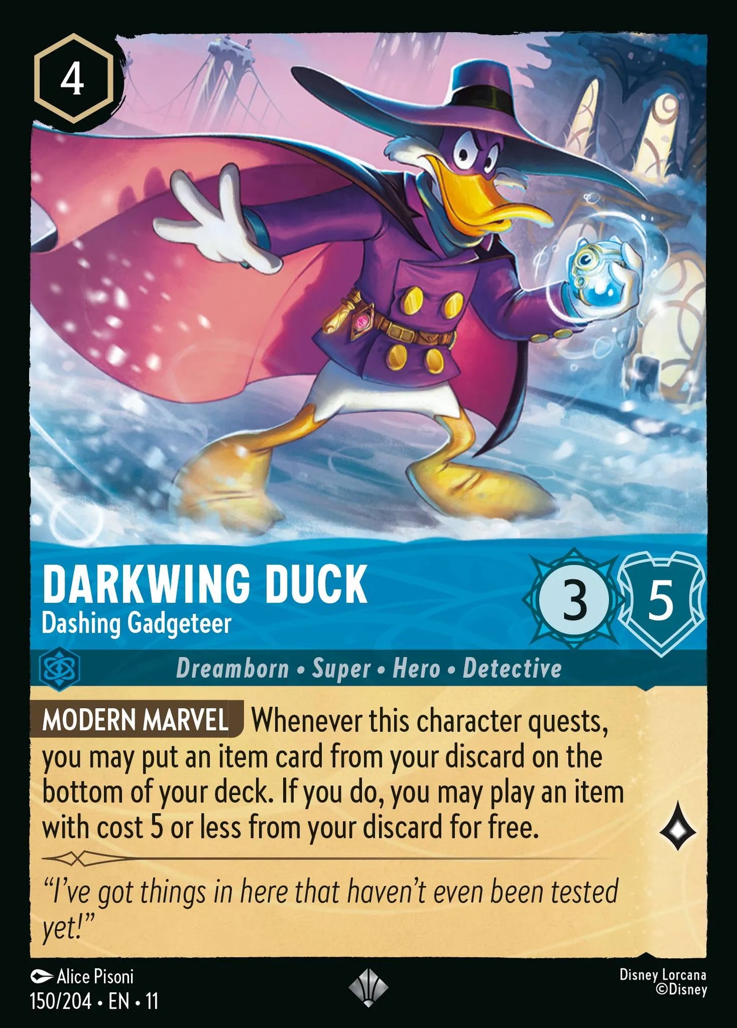 Darkwing Duck - Dashing Gadgeteer | Winterspell #150 (Near Mint) | Disney Lorcana Single Australia (Near Mint)
