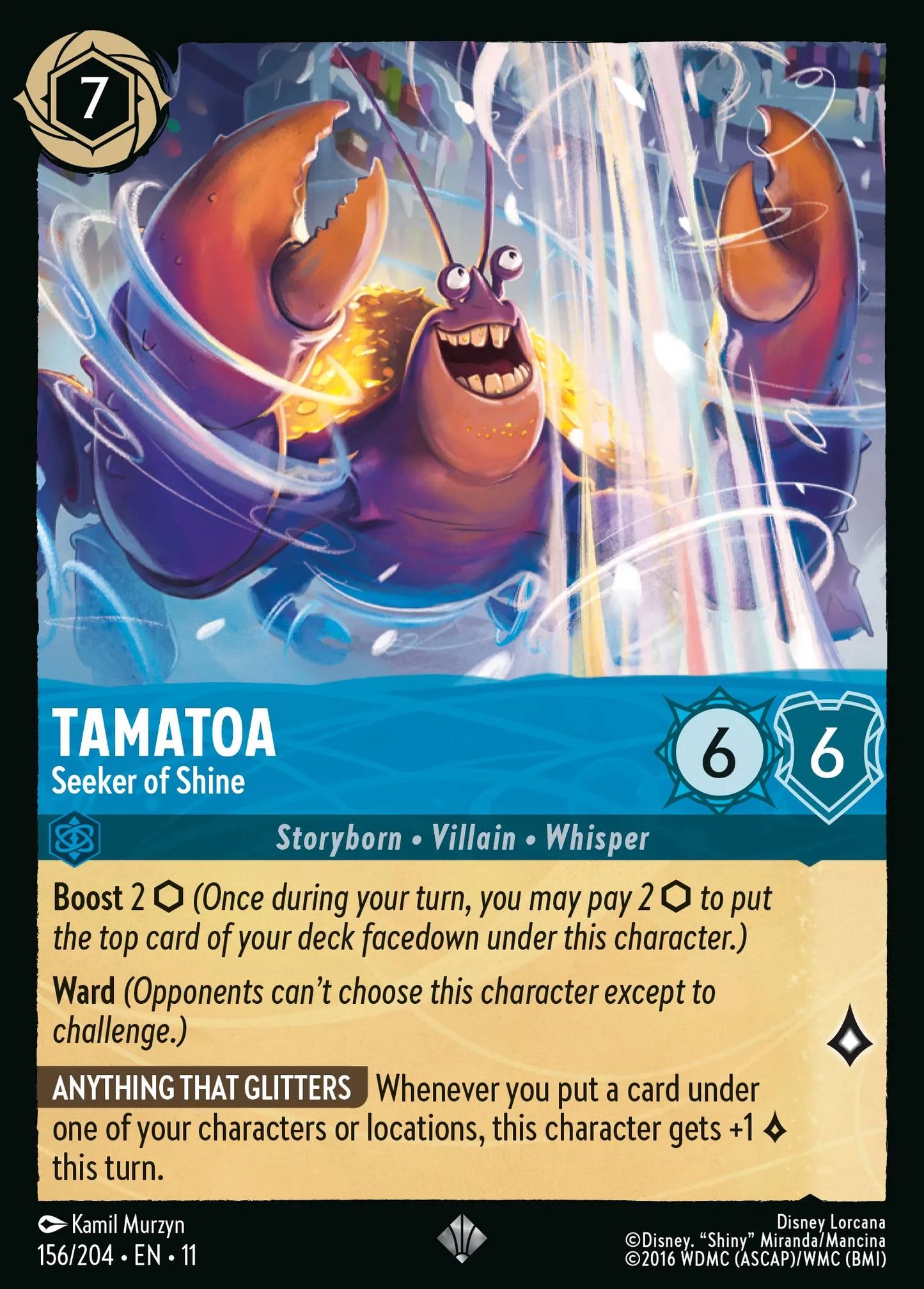 Tamatoa - Seeker of Shine | Winterspell #156 (Near Mint) | Disney Lorcana Single Australia (Near Mint)