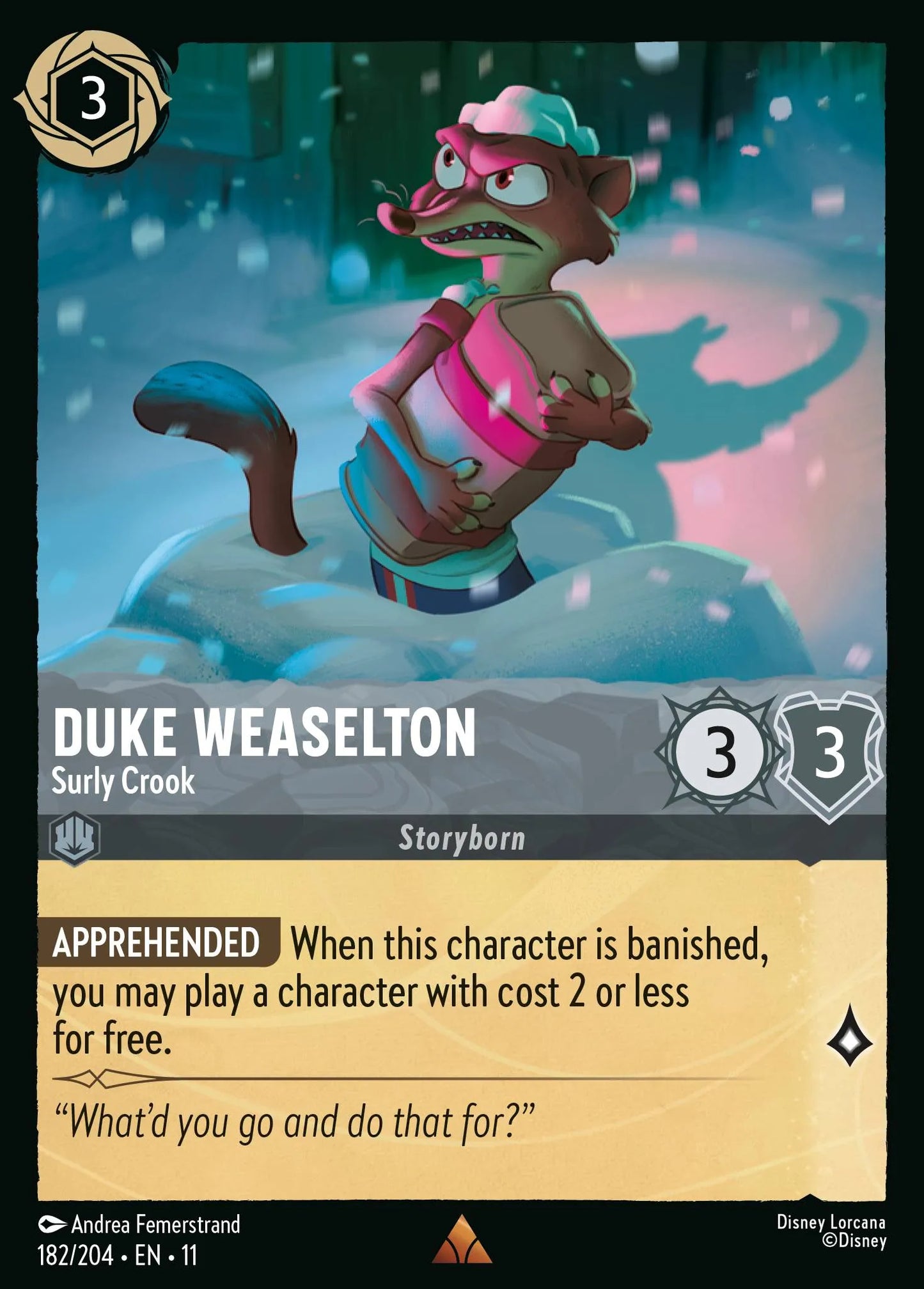 Duke Weaselton - Surly Crook | Winterspell #182 (Near Mint Foil) | Disney Lorcana Single Australia (Near Mint)