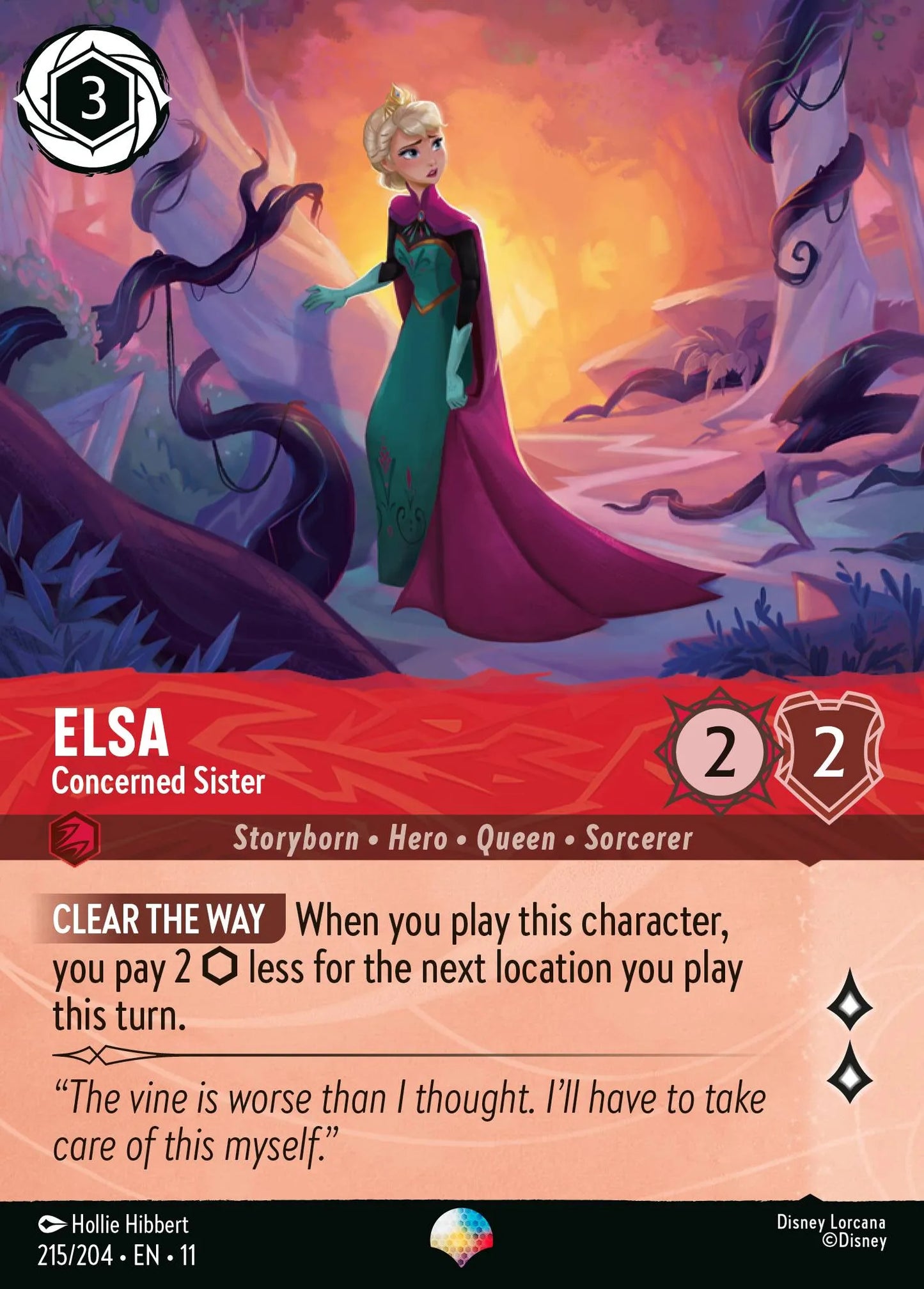 Elsa - Concerned Sister | Winterspell #215 (Near Mint) | Disney Lorcana Single Australia (Near Mint)