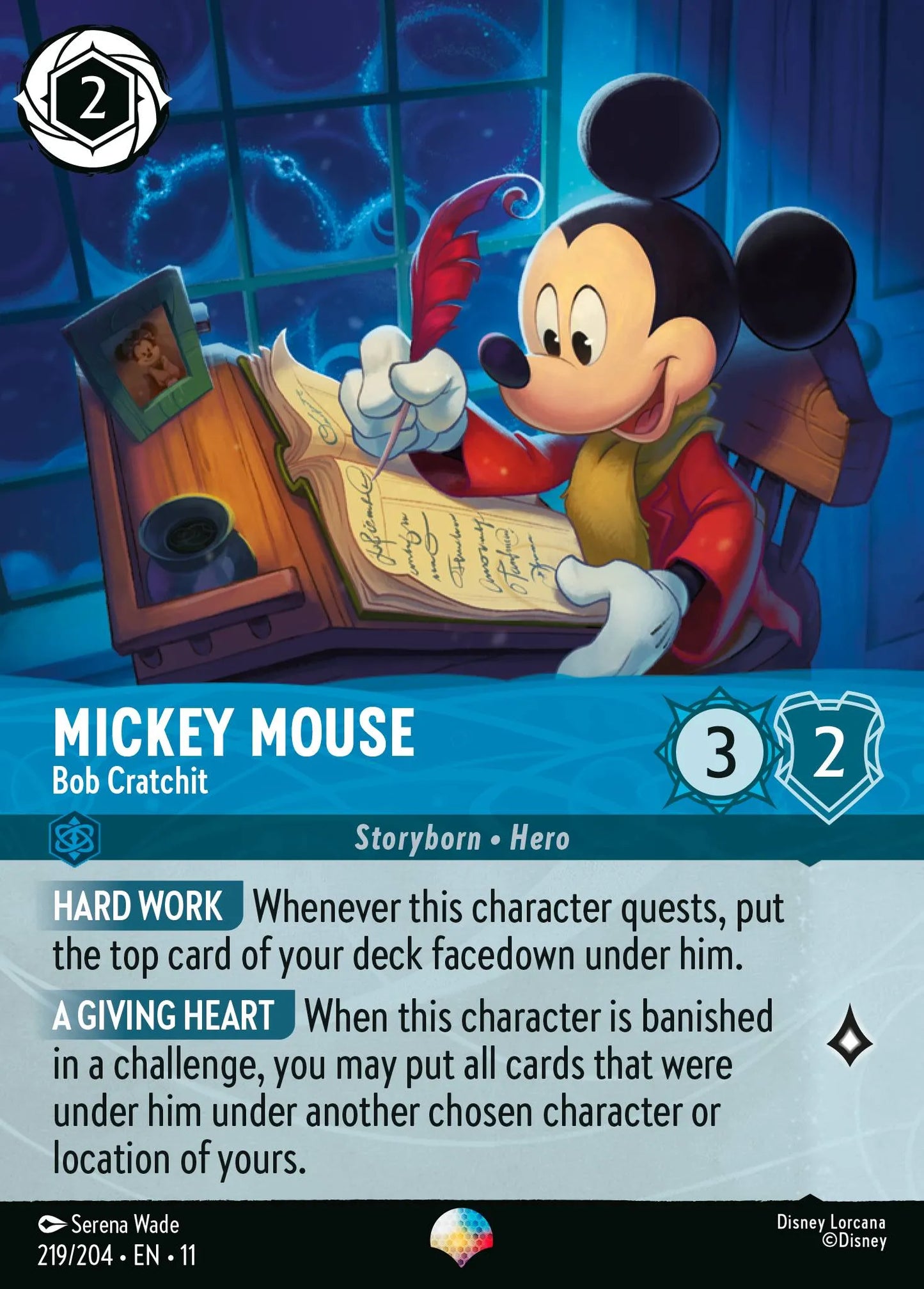Mickey Mouse - Bob Cratchit | Winterspell #219 (Near Mint) | Disney Lorcana Single Australia (Near Mint)