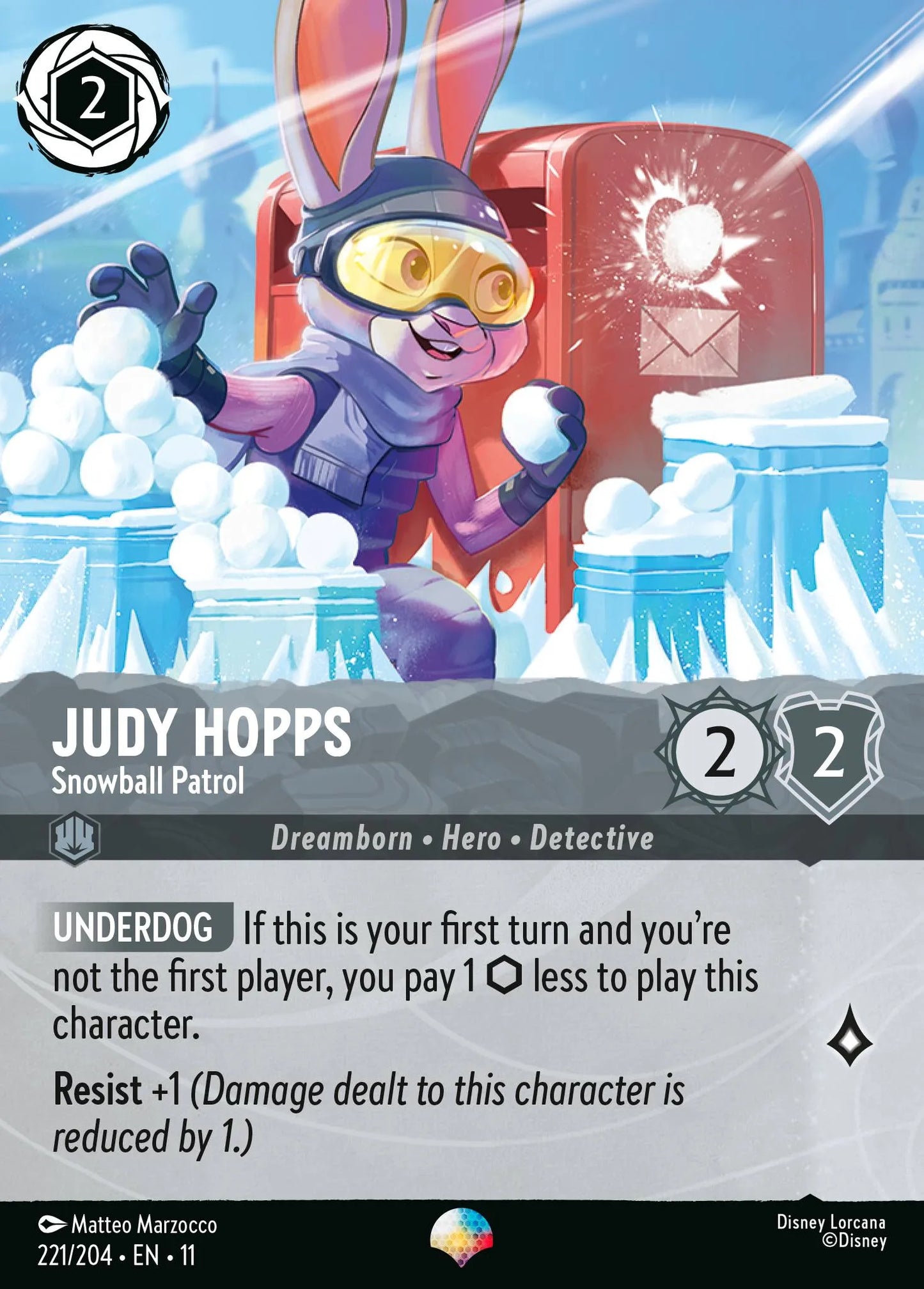 Judy Hopps - Snowball Patrol | Winterspell #221 (Near Mint Foil) | Disney Lorcana Single Australia (Near Mint)