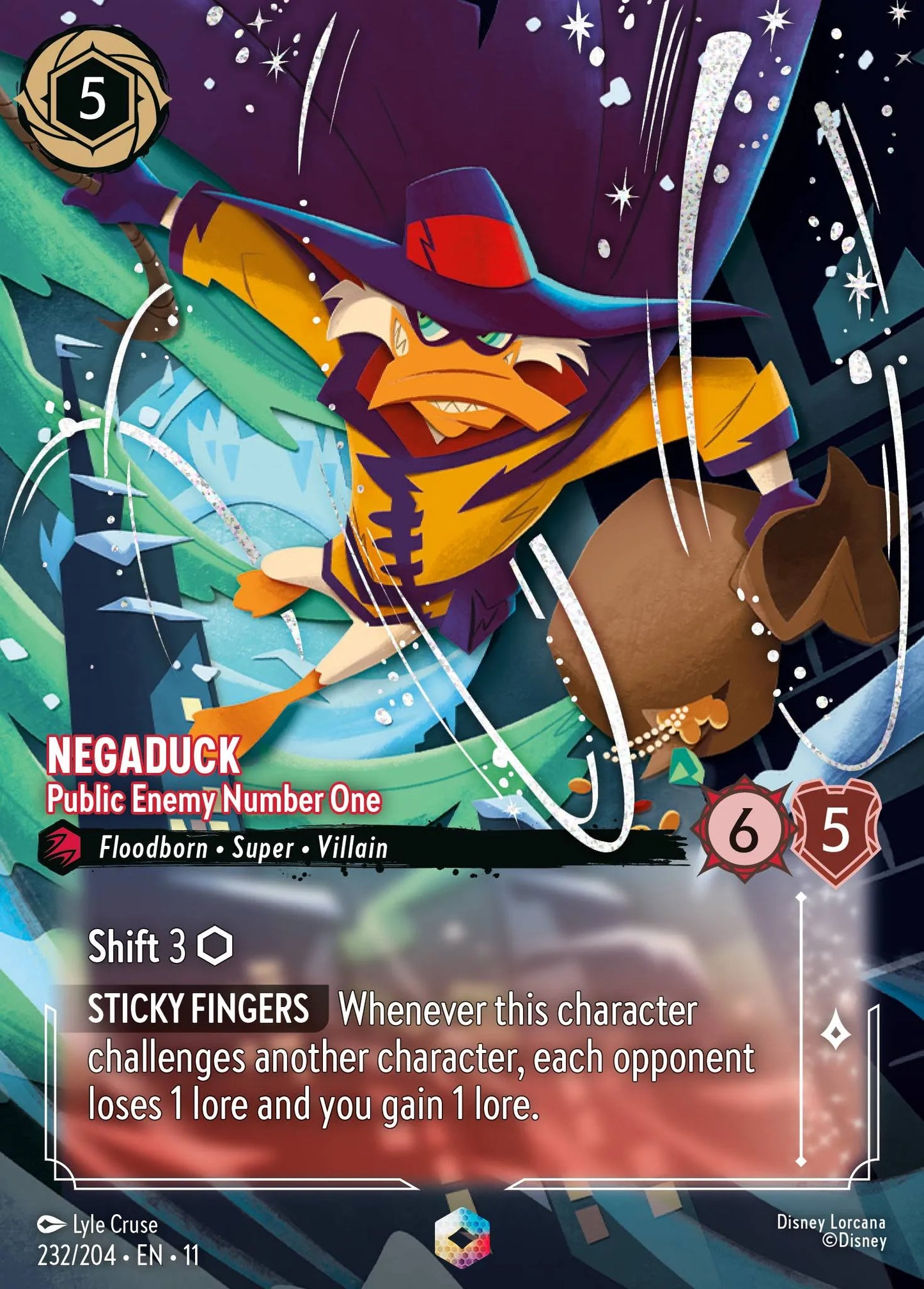 Negaduck - Public Enemy Number One | Winterspell #232 (Near Mint) | Disney Lorcana Single Australia (Near Mint)