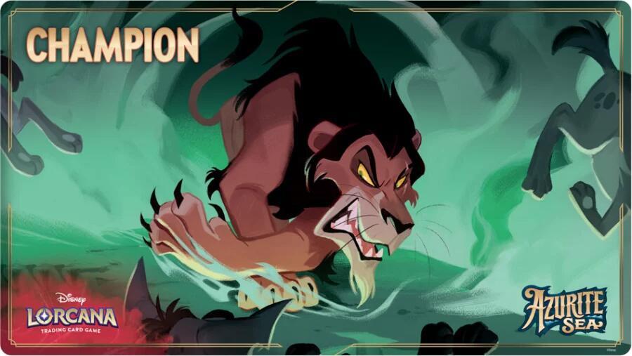 Disney Lorcana Set Championship Champion Playmat – Azurite Sea (Scar - Heartless Hunter)
