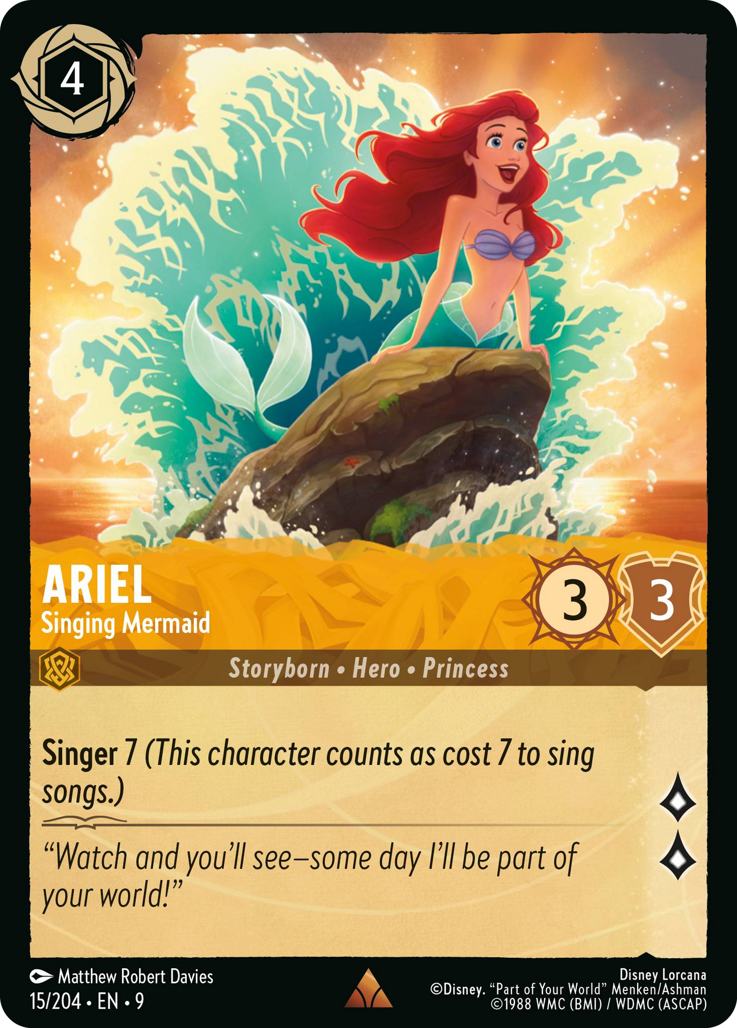 Ariel - Singing Mermaid | Fabled #15 (Near Mint) | Disney Lorcana Single Australia (Near Mint)