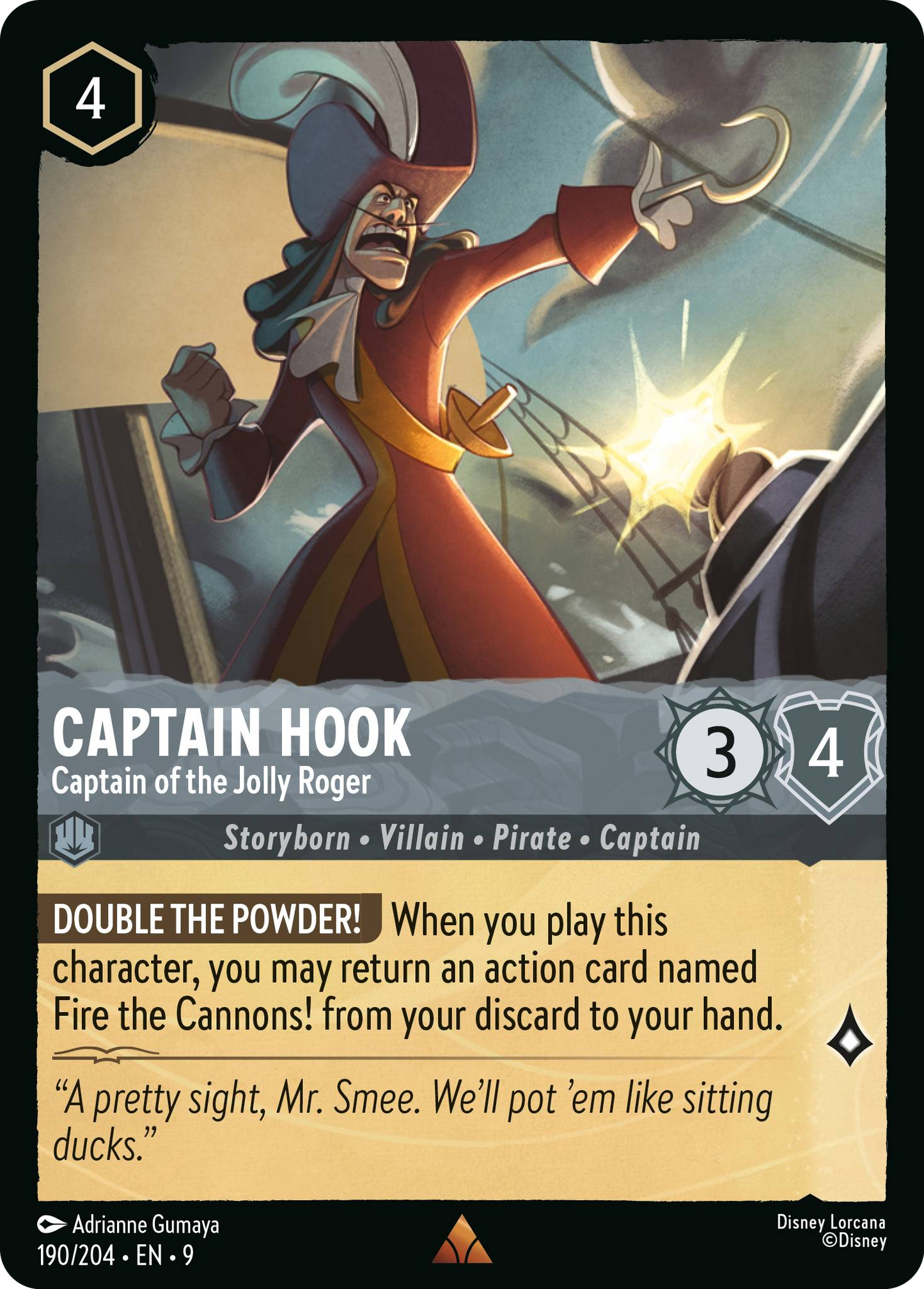 Captain Hook - Captain of the Jolly Roger | Fabled #190 (Near Mint Foil) | Disney Lorcana Single Australia (Near Mint)