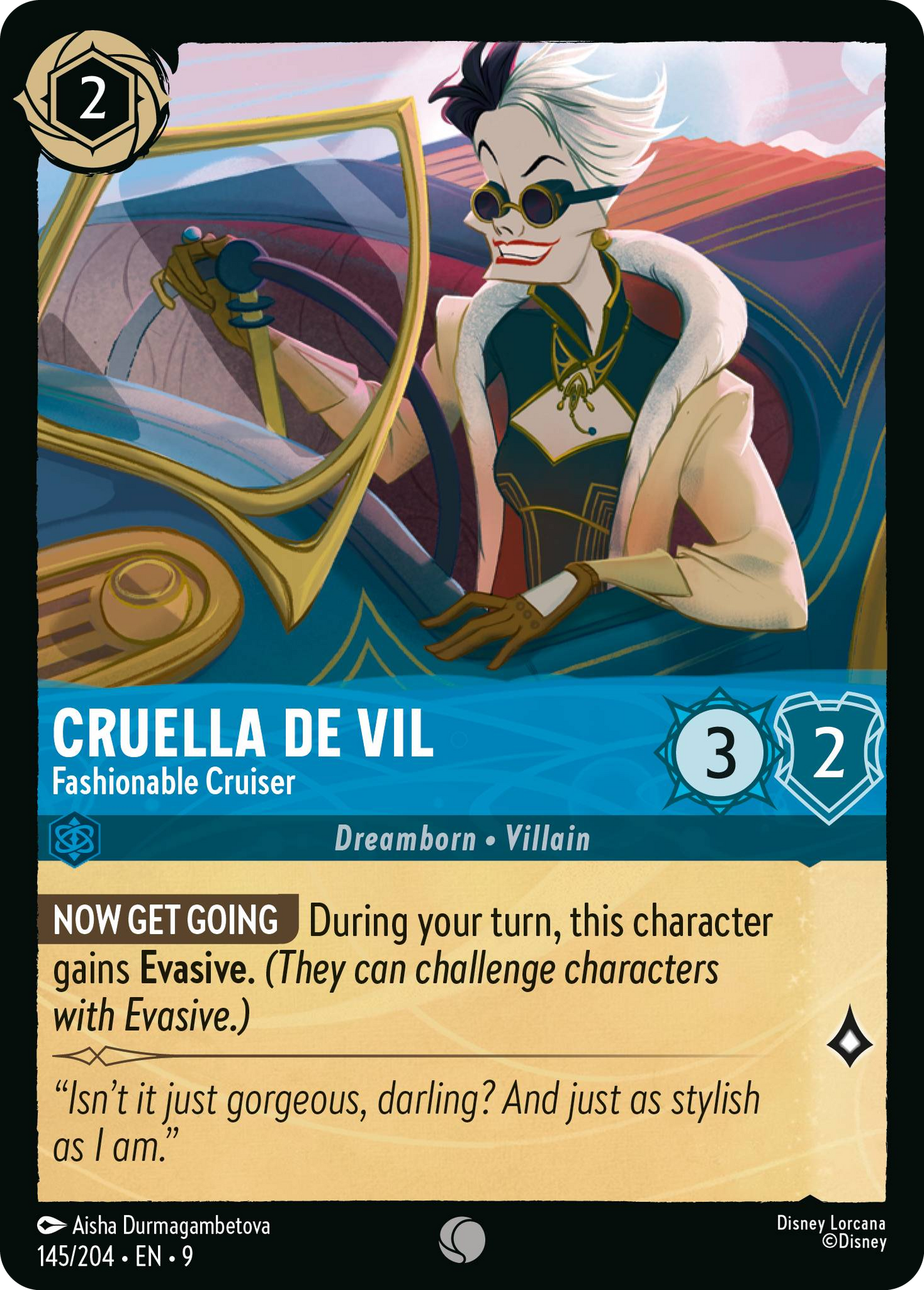 Cruella De Vil - Fashionable Cruiser | Fabled #145 (Near Mint Foil) | Disney Lorcana Single Australia (Near Mint)