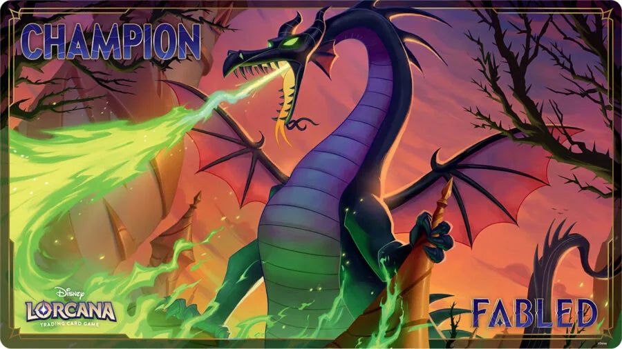 Disney Lorcana Set Championship Champion Playmat – Fabled (Maleficent - Monstrous Dragon)