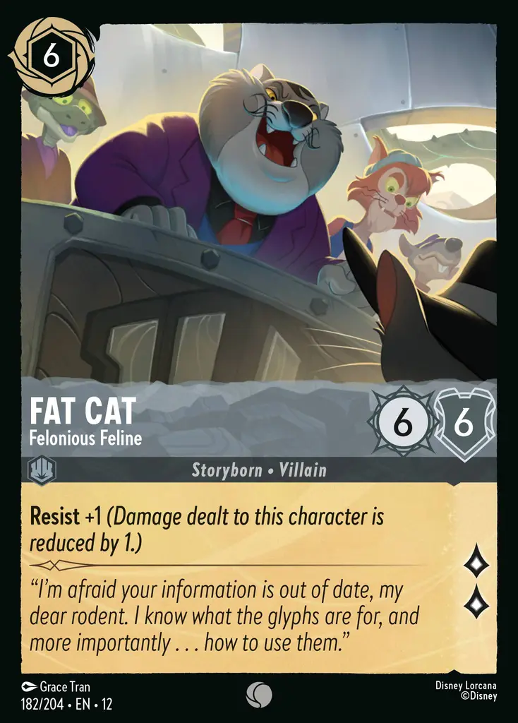 Fat Cat - Felonious Feline | Wilds Unknown #182 (Near Mint) | Disney Lorcana Single Australia (Near Mint)