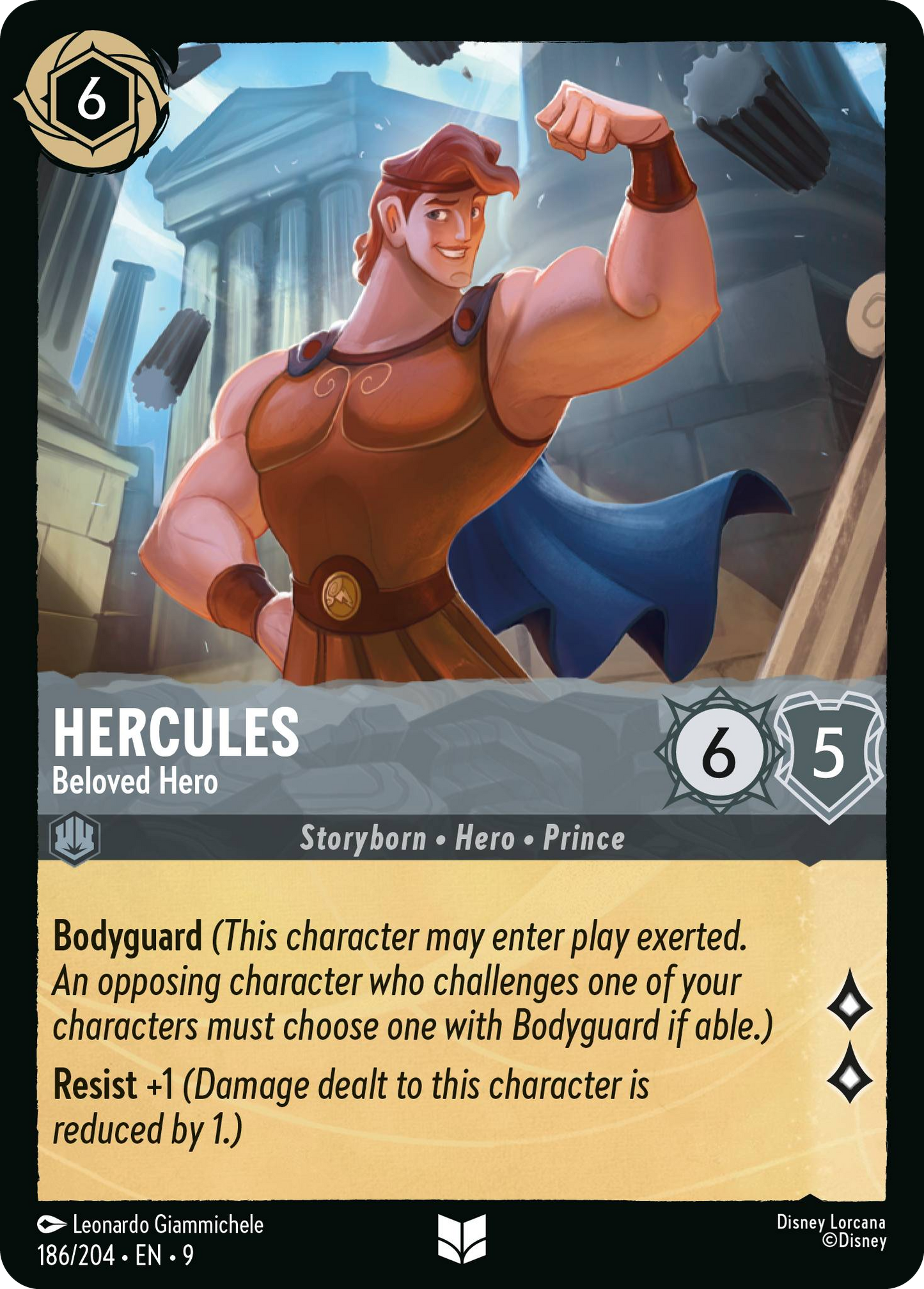 Hercules - Beloved Hero | Fabled #186 (Near Mint) | Disney Lorcana Single Australia (Near Mint)