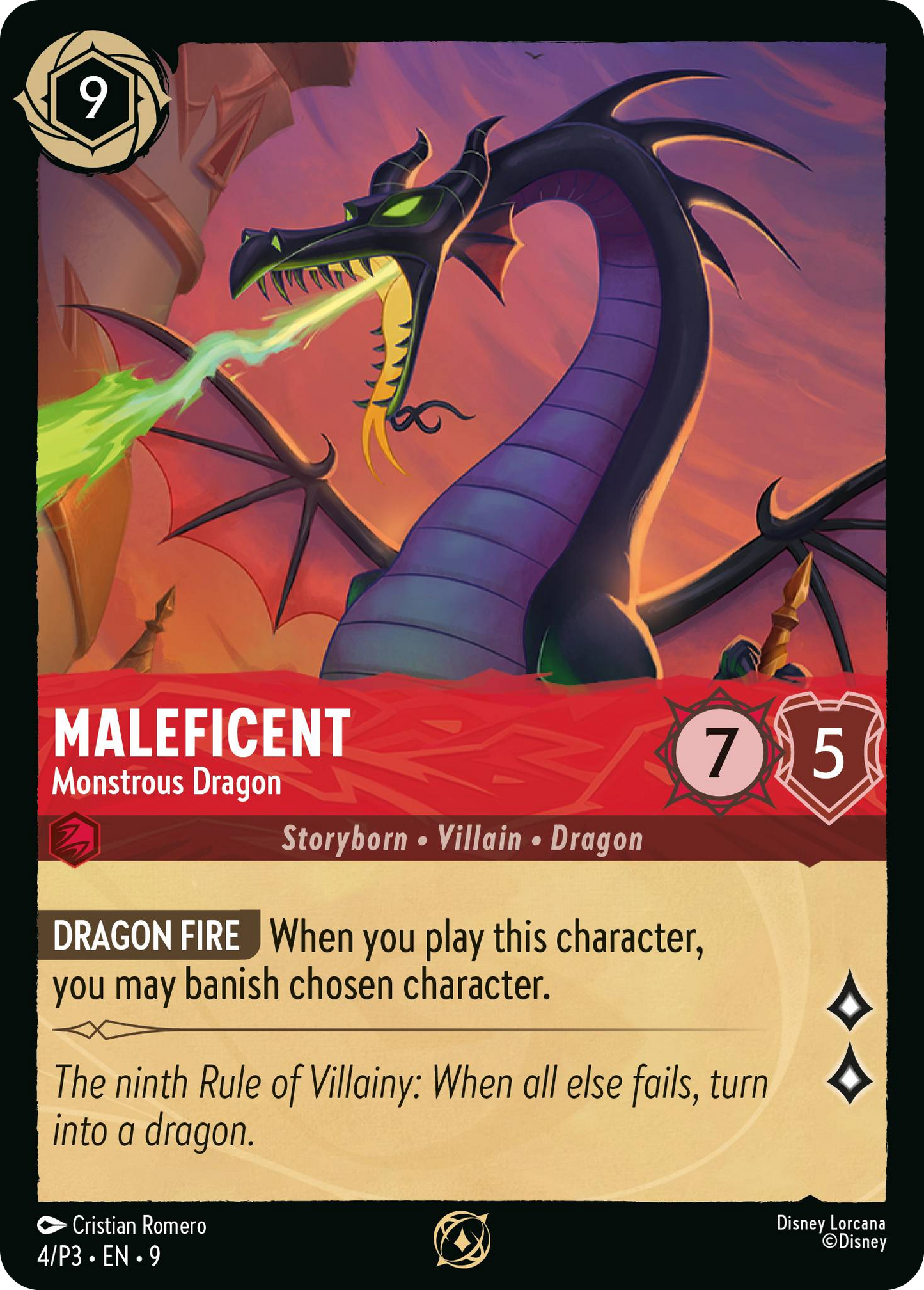 Maleficent – Monstrous Dragon – Fabled Set Championship Participant Promo #4/P3