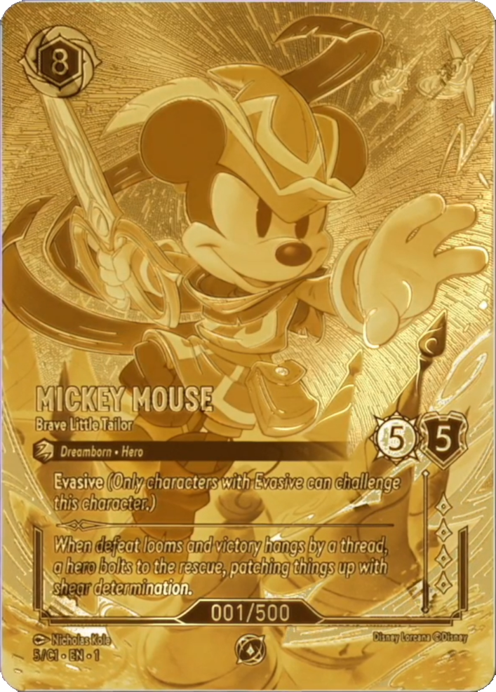 Mickey Mouse – Brave Little Tailor – Disney Lorcana Challenge Set 1 Serialized Promo #5/C1