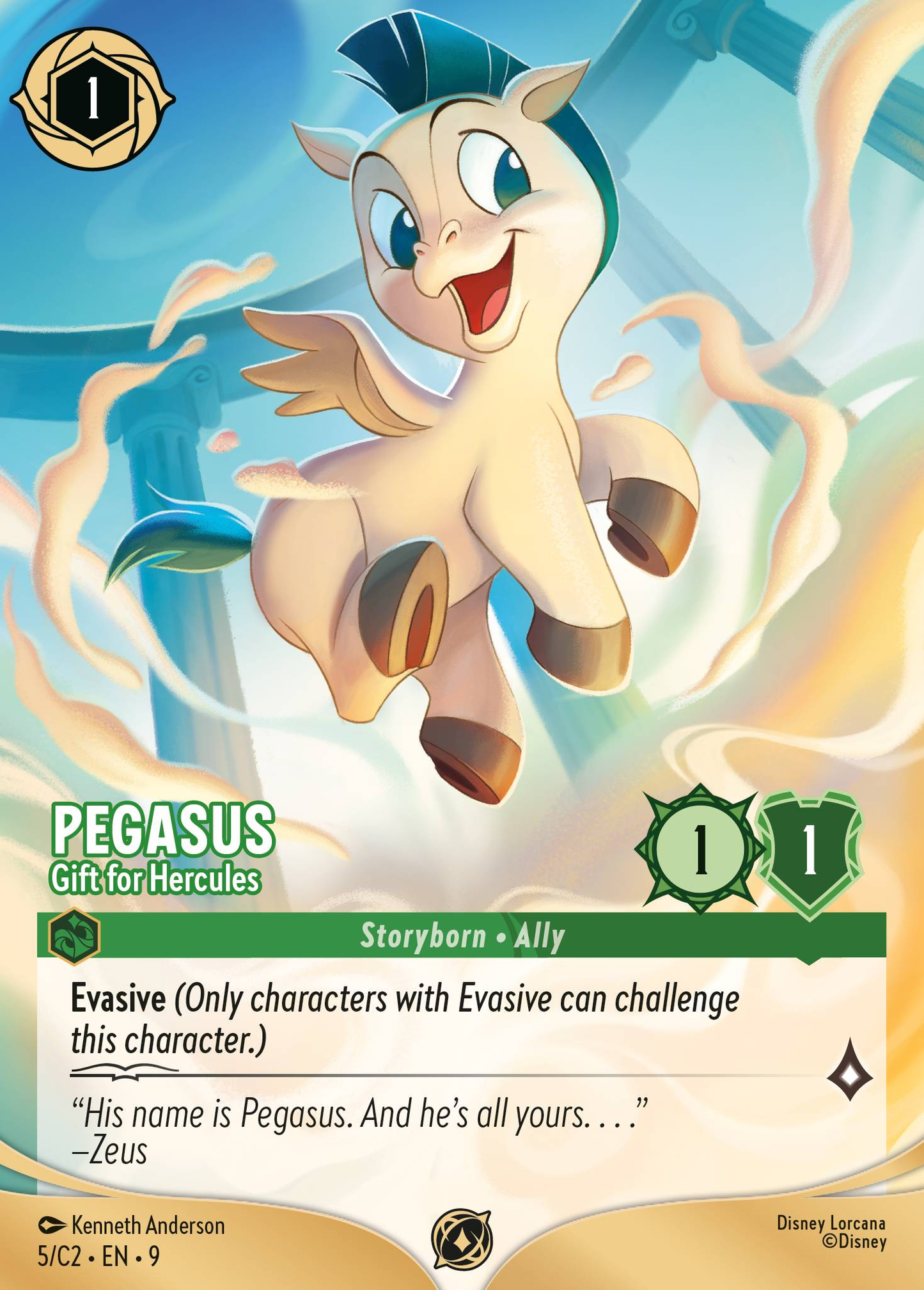 Pegasus – Gift for Hercules – Disney Lorcana Challenge Set 2 Foil Promo #5/C2