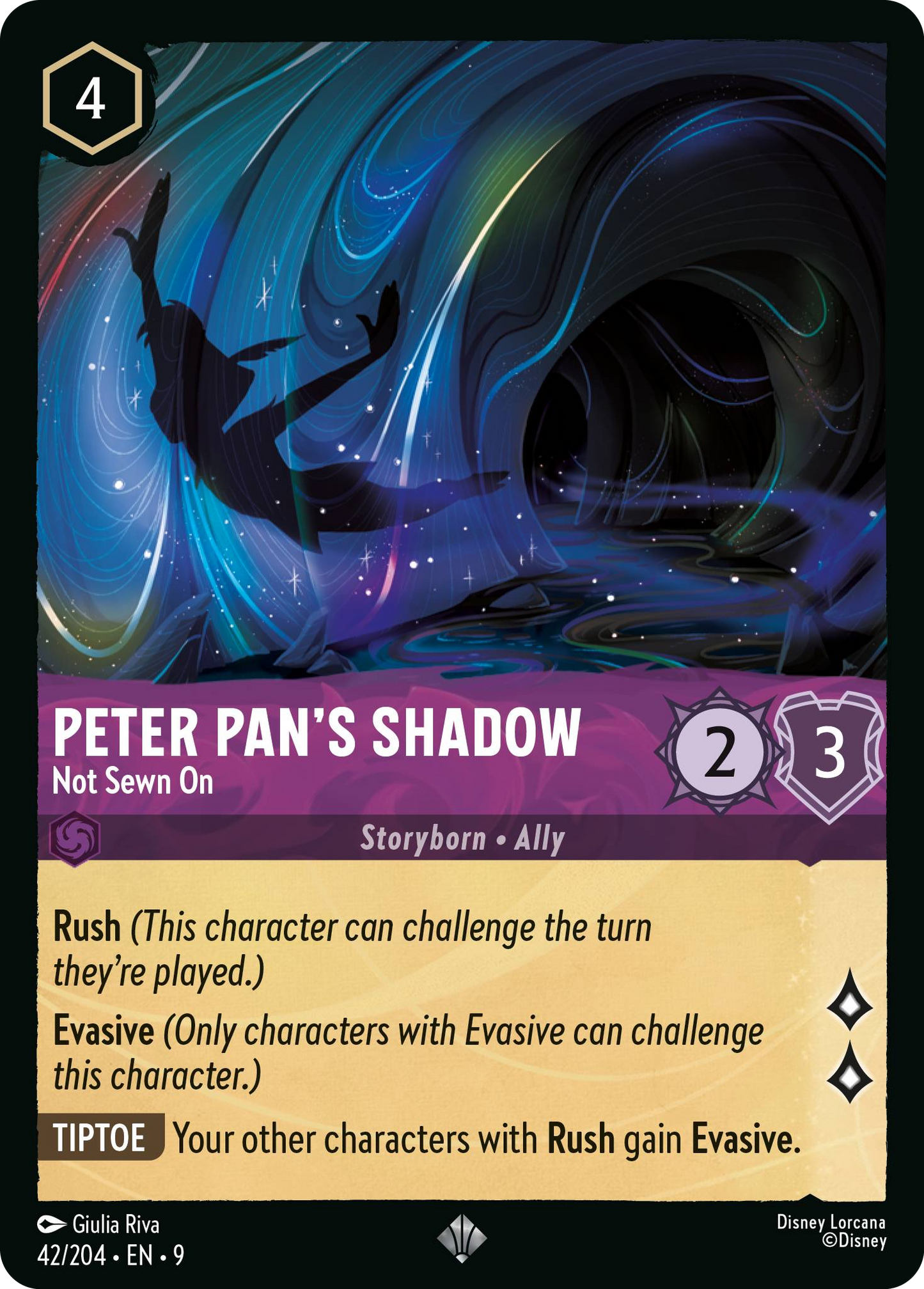 Peter Pan's Shadow - Not Sewn On | Fabled #42 (Near Mint) | Disney Lorcana Single Australia (Near Mint)