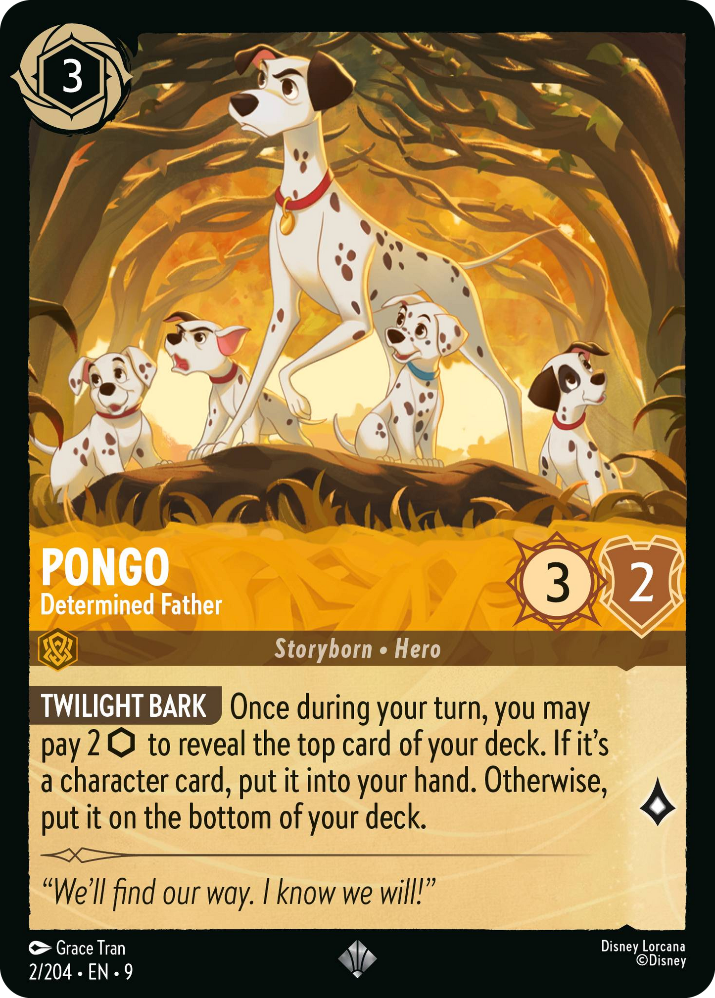 Pongo - Determined Father | Fabled #2 (Near Mint Foil) | Disney Lorcana Single Australia (Near Mint)