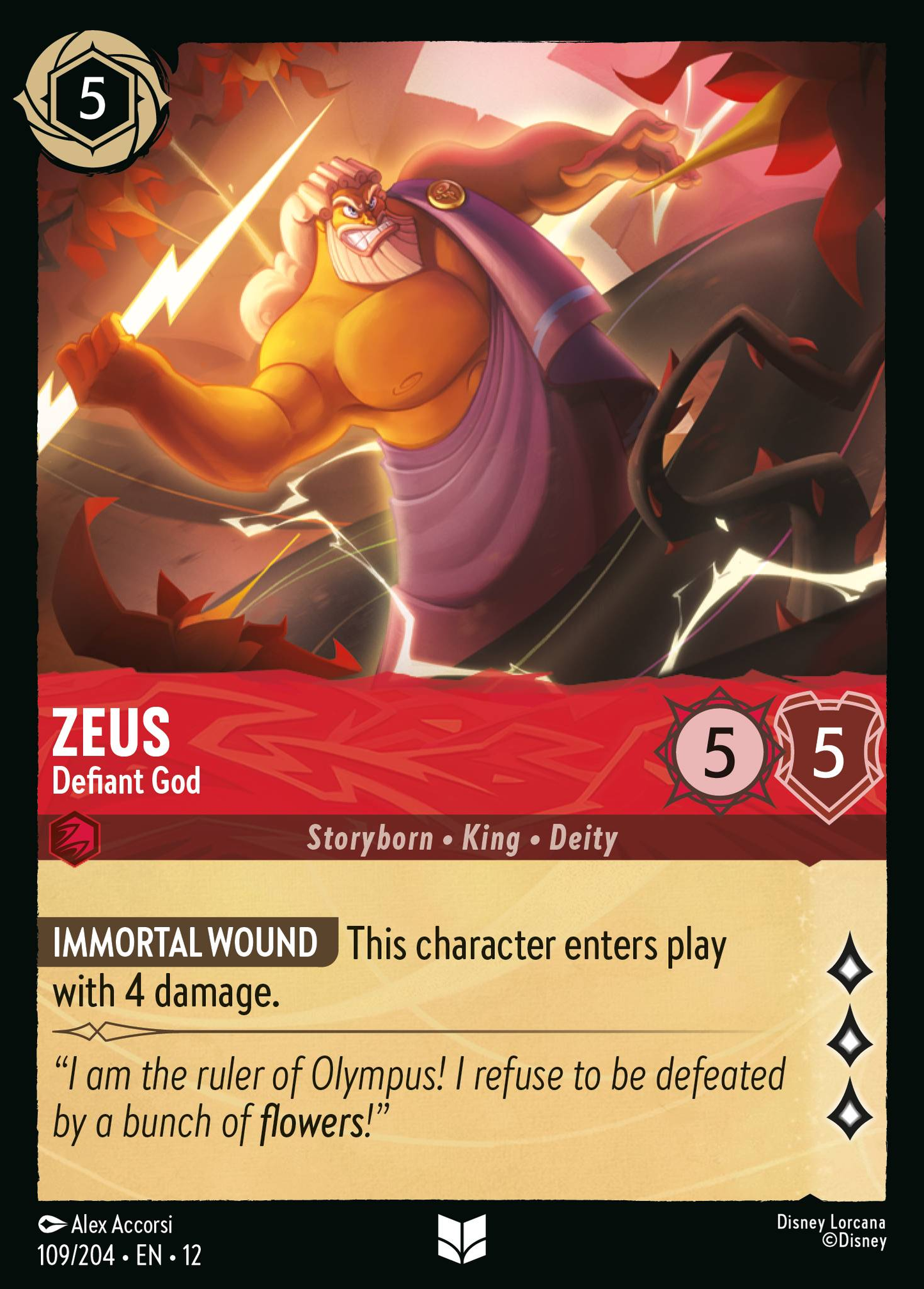 Zeus - Defiant God | Wilds Unknown #109 (Near Mint) | Disney Lorcana Single Australia (Near Mint)