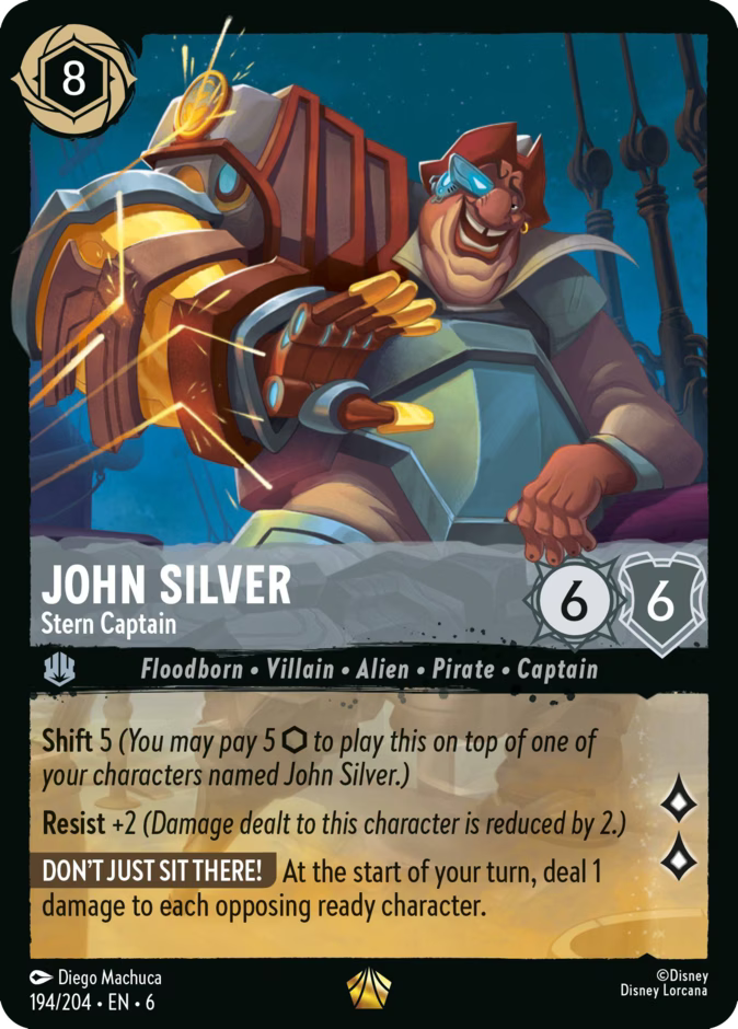 John Silver - Stern Captain | Azurite Sea #194 (Near Mint) | Disney Lorcana Single Australia (Near Mint)