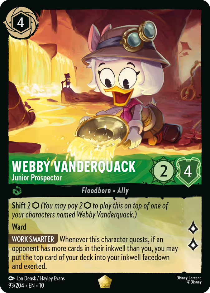Webby Vanderquack - Junior Prospector | Whispers in the Well #93 (Near Mint Foil) | Disney Lorcana Single Australia (Near Mint)