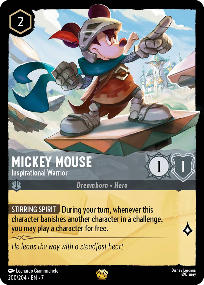 Mickey Mouse - Inspirational Warrior | Archazia's Island #200 (Near Mint) | Disney Lorcana Single Australia (Near Mint)
