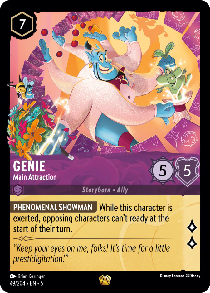 Genie - Main Attraction | Shimmering Skies #49 (Near Mint Foil) | Disney Lorcana Single Australia (Near Mint)