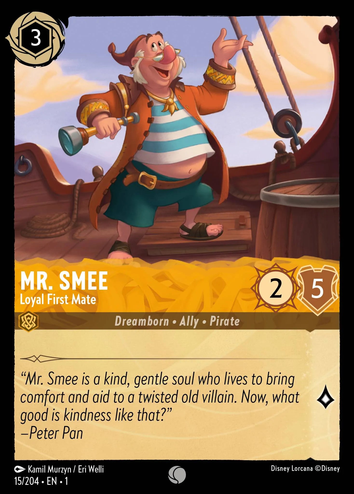 Mr. Smee - Loyal First Mate | The First Chapter #15 (Near Mint Foil) | Disney Lorcana Single Australia (Near Mint)