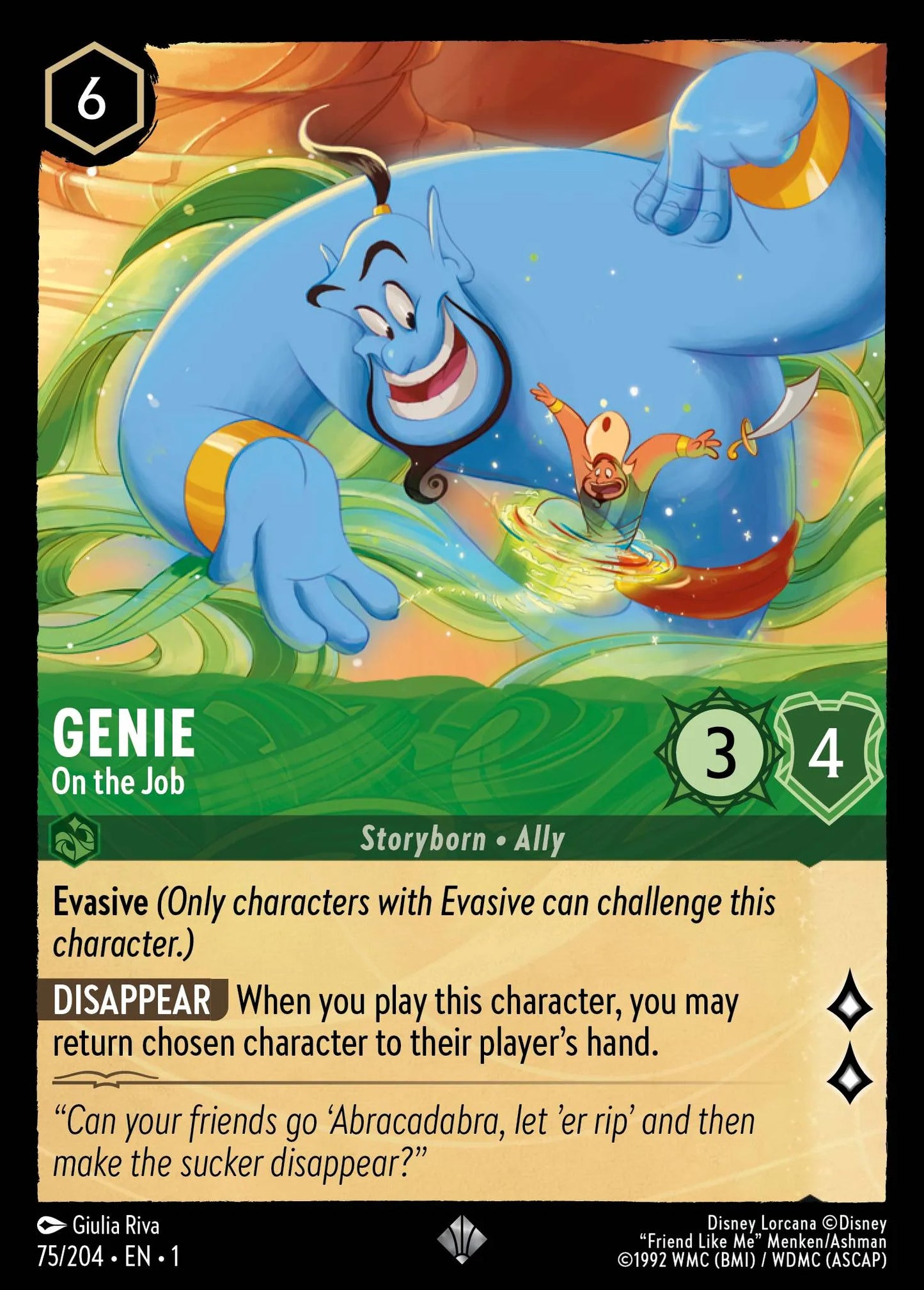 Genie - On the Job | The First Chapter #75 (Near Mint Foil) | Disney Lorcana Single Australia (Near Mint)