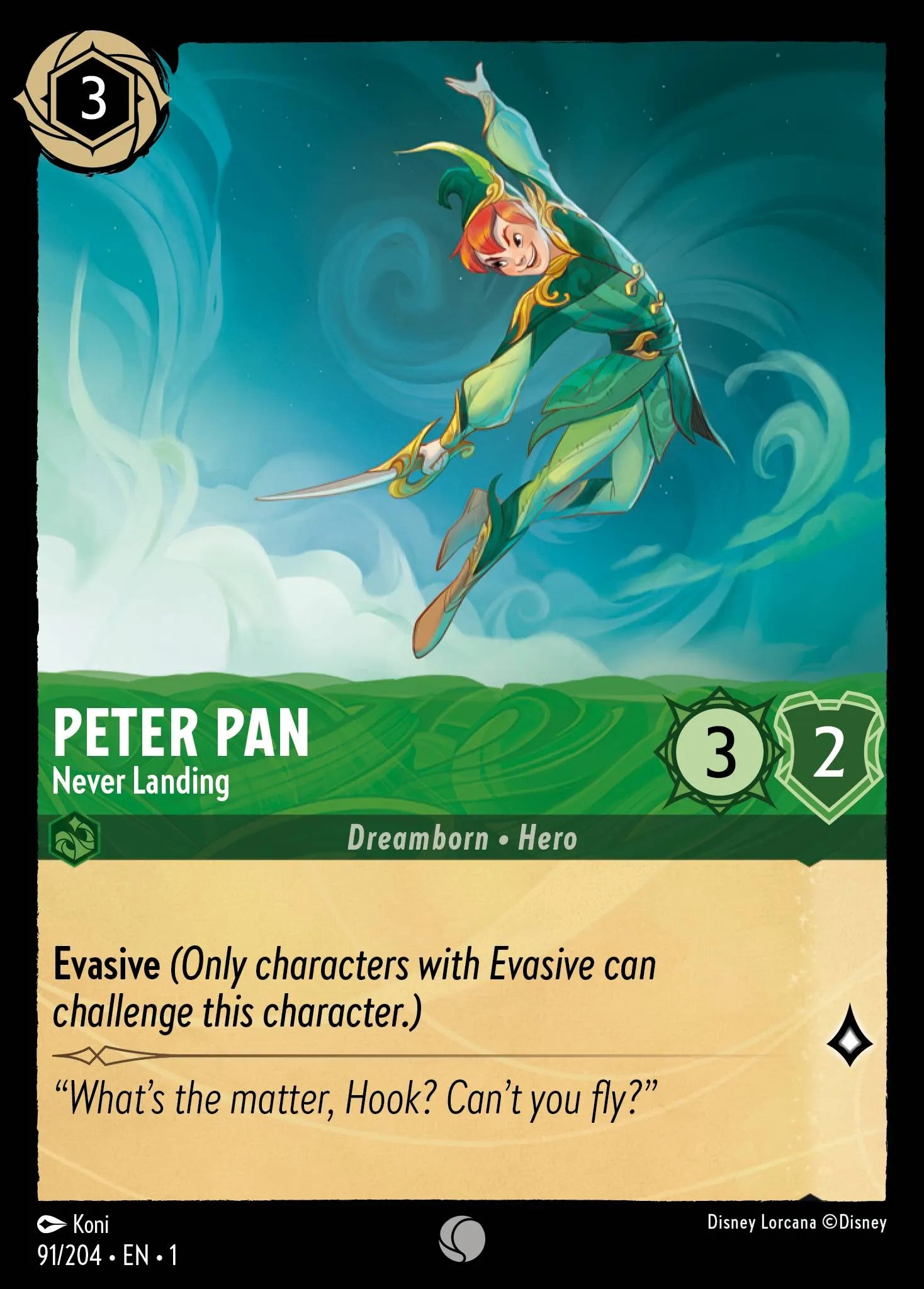 Peter Pan - Never Landing | The First Chapter #91 (Near Mint) | Disney Lorcana Single Australia (Near Mint)