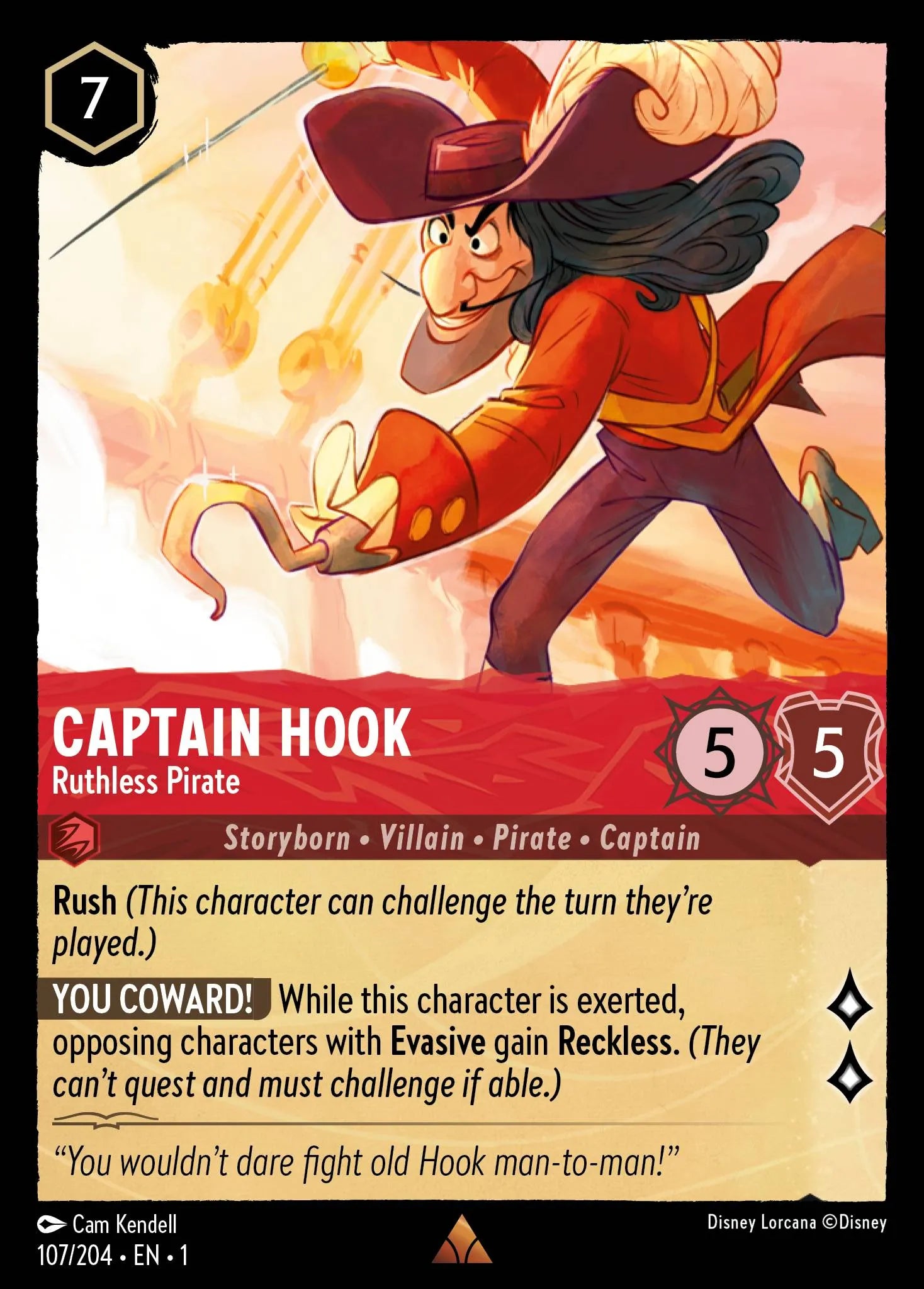 Captain Hook - Ruthless Pirate | The First Chapter #107 (Near Mint) | Disney Lorcana Single Australia (Near Mint)