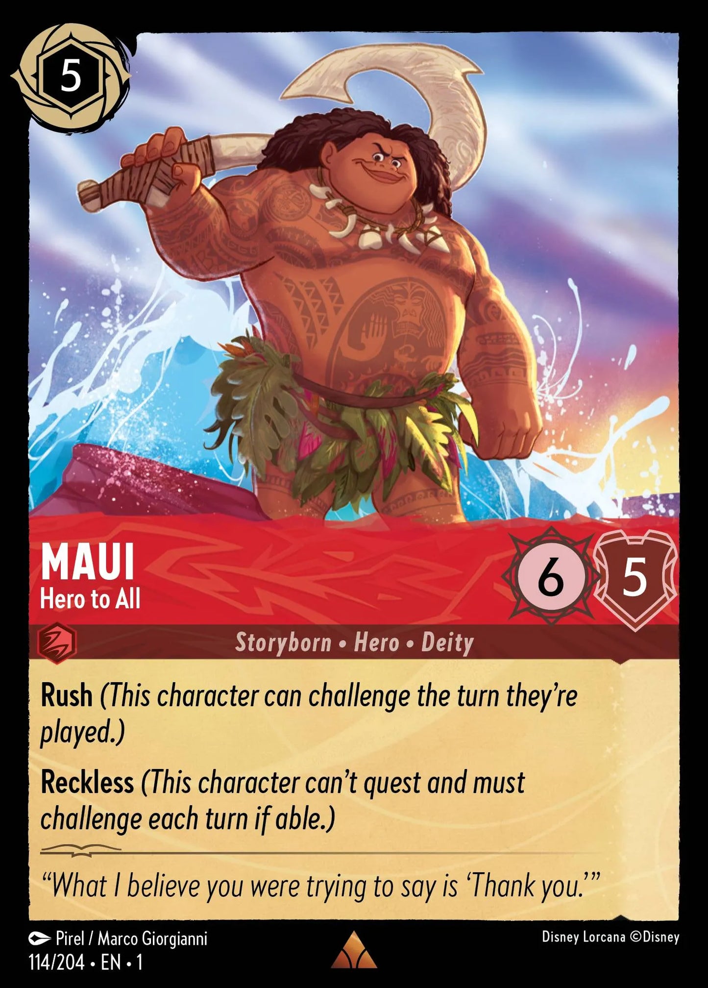 Maui - Hero to All | The First Chapter #114 (Near Mint) | Disney Lorcana Single Australia (Near Mint)