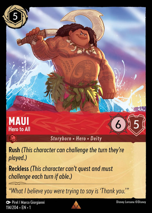 Maui - Hero to All | The First Chapter #114 (Near Mint) | Disney Lorcana Single Australia (Near Mint)