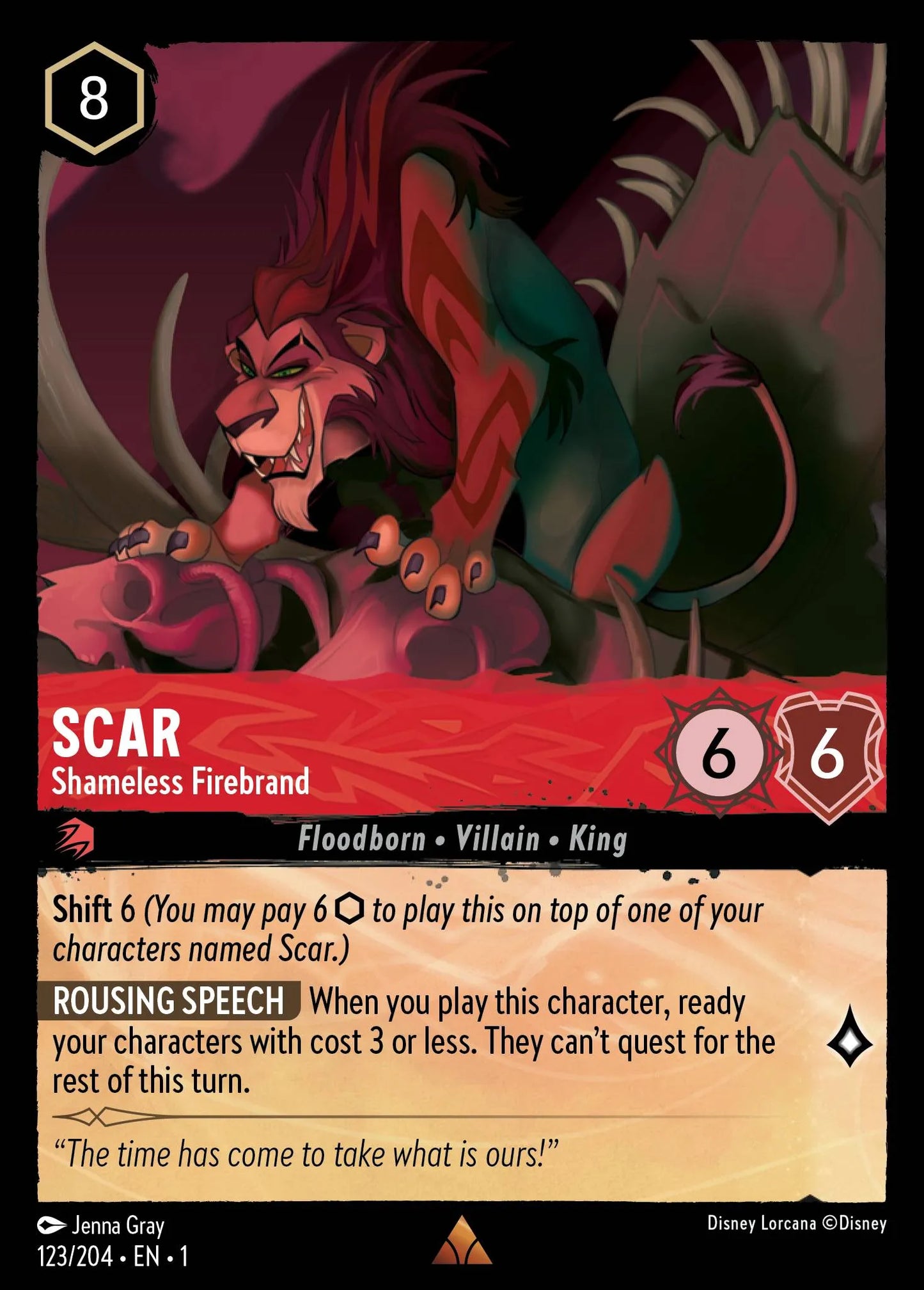 Scar - Shameless Firebrand | The First Chapter #123 (Near Mint) | Disney Lorcana Single Australia (Near Mint)