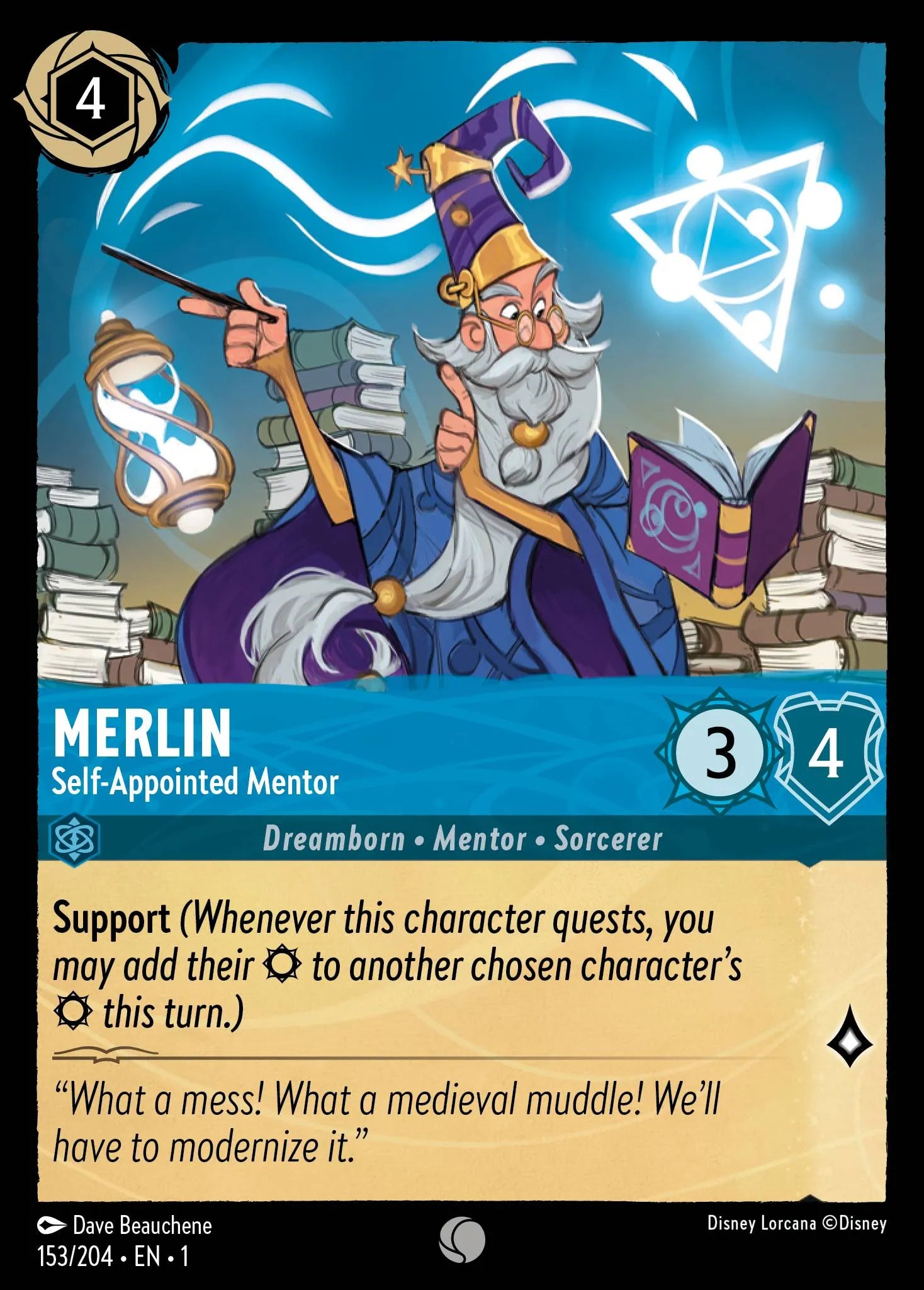 Merlin - Self-Appointed Mentor | The First Chapter #153 (Near Mint Foil) | Disney Lorcana Single Australia (Near Mint)